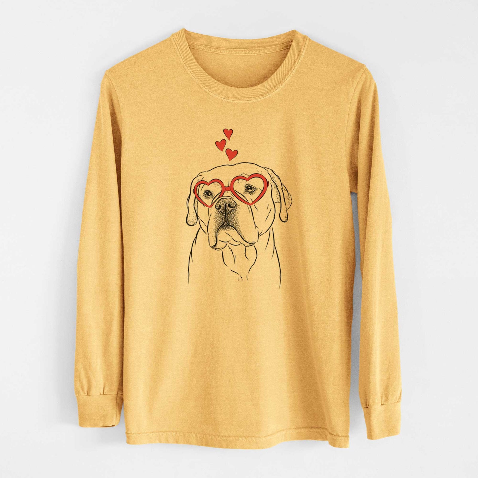 Valentine Nora the American Bulldog Mix - Heavyweight 100% Cotton Long Sleeve