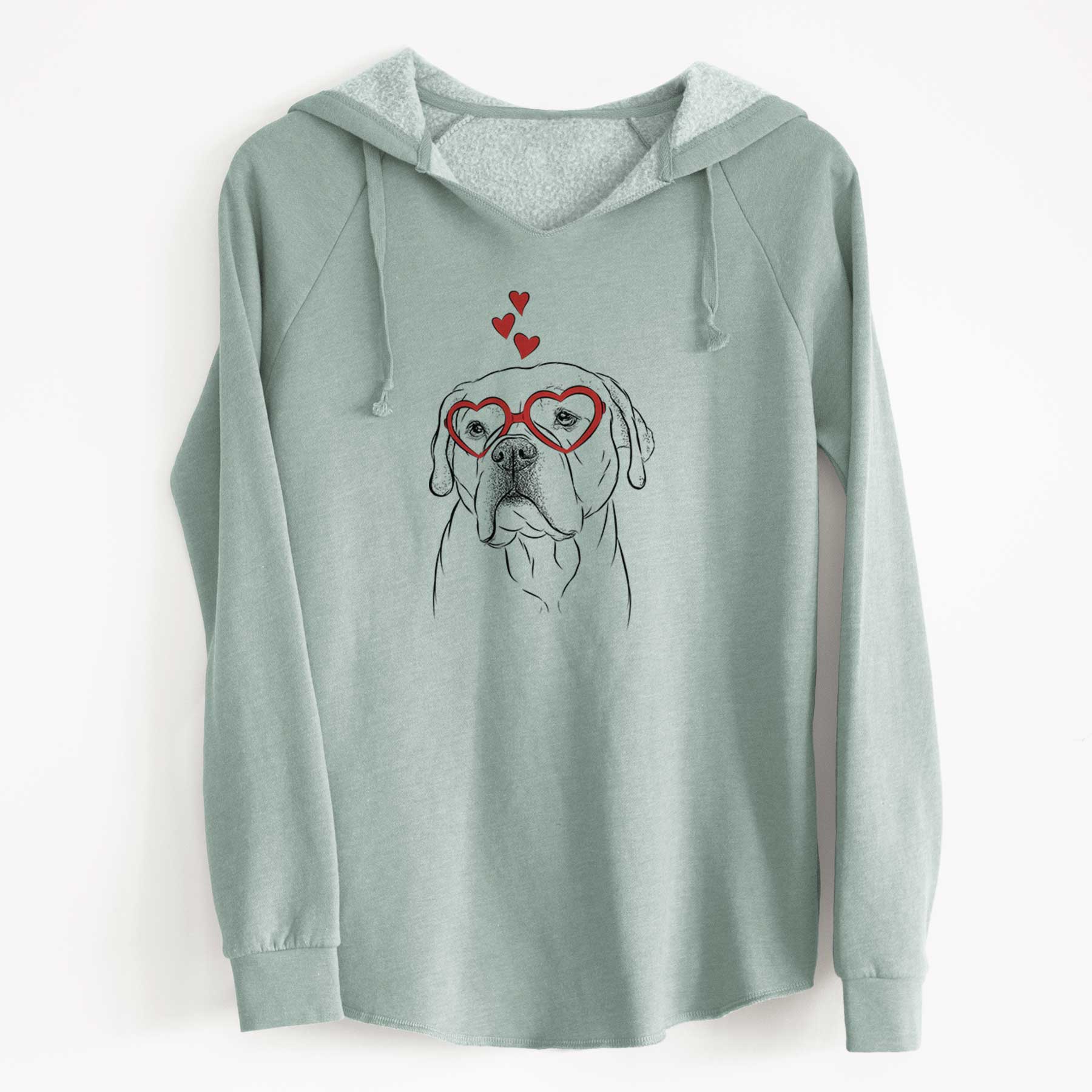 Valentine Nora the American Bulldog Mix - Cali Wave Hooded Sweatshirt