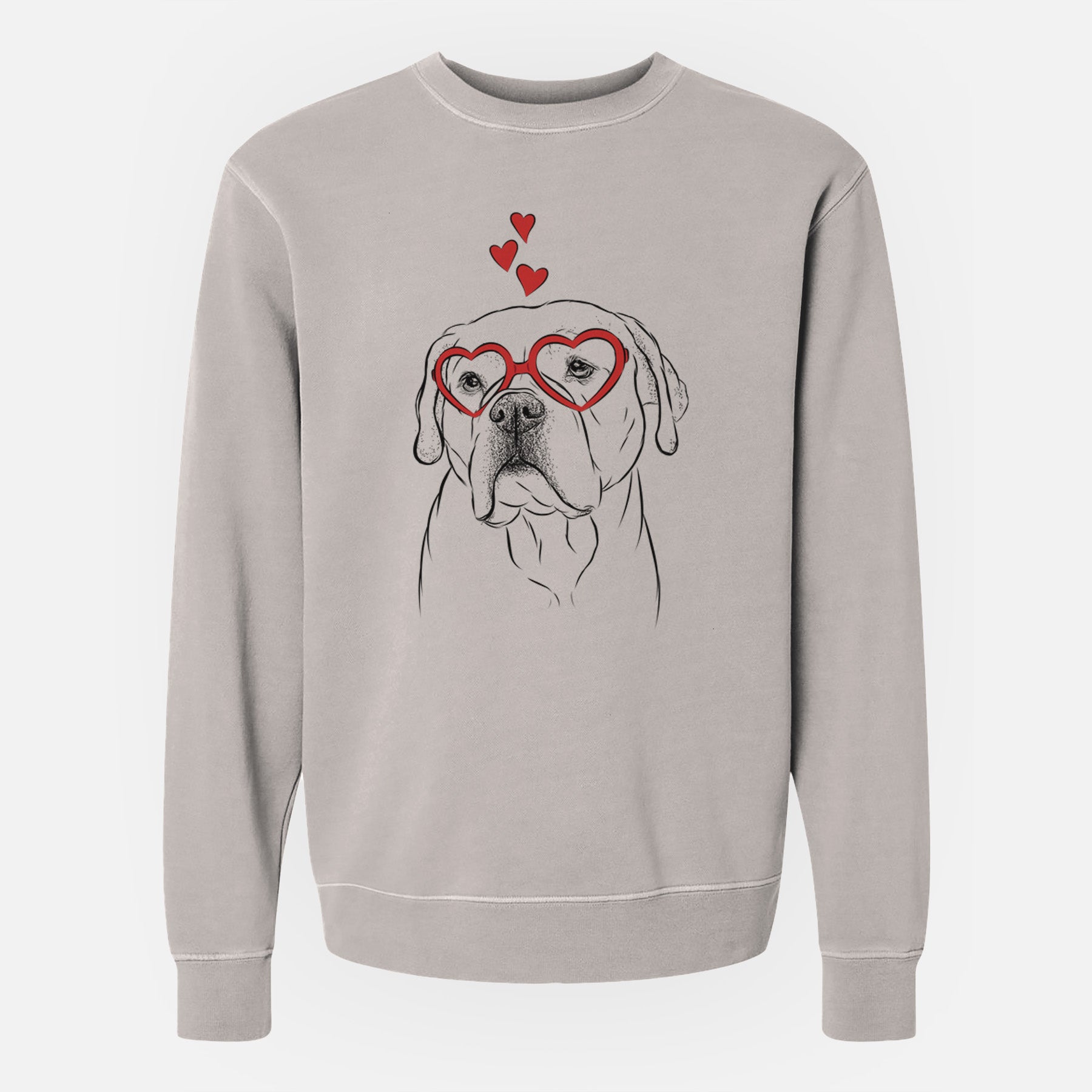 Valentine Nora the American Bulldog Mix - Unisex Pigment Dyed Crew Sweatshirt