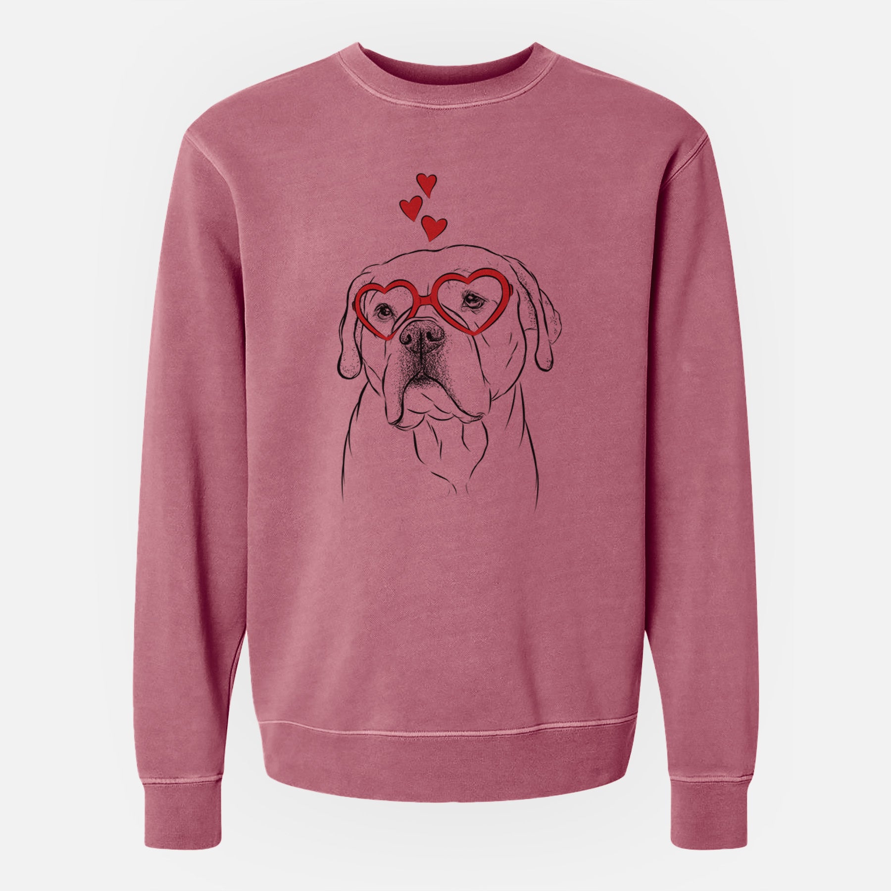 Valentine Nora the American Bulldog Mix - Unisex Pigment Dyed Crew Sweatshirt