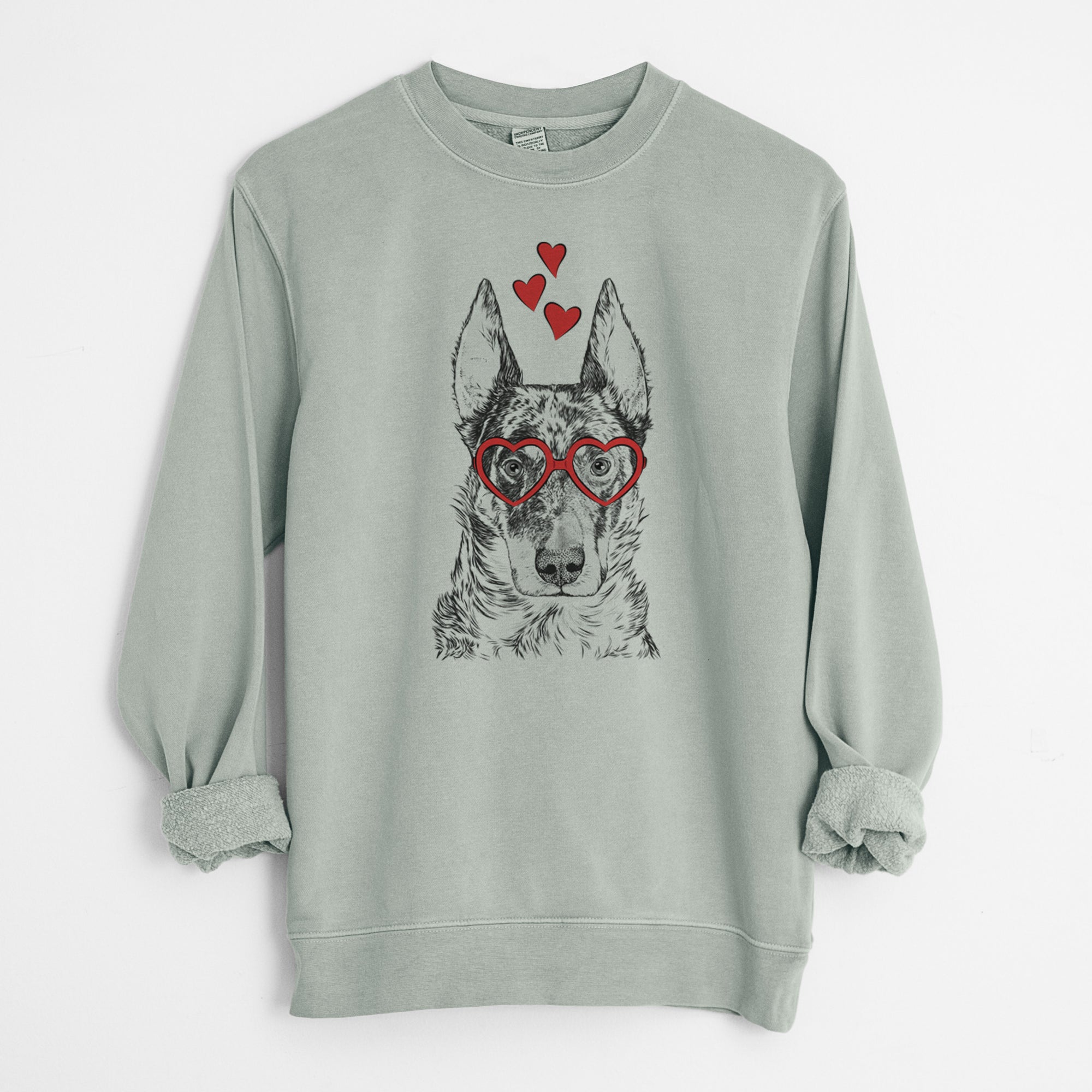 Valentine Nori the Beauceron - Unisex Pigment Dyed Crew Sweatshirt