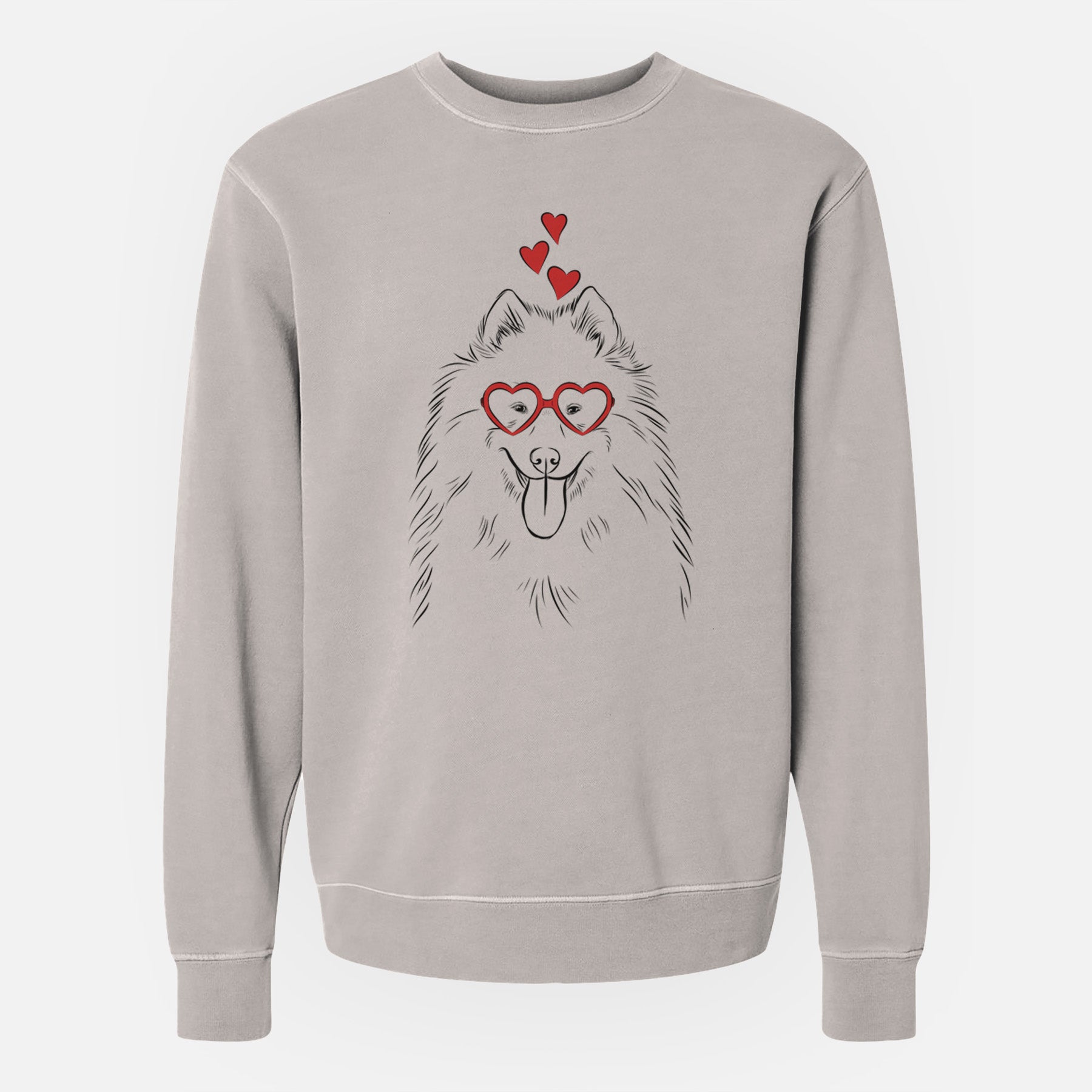 Valentine Nova the Samoyed - Unisex Pigment Dyed Crew Sweatshirt