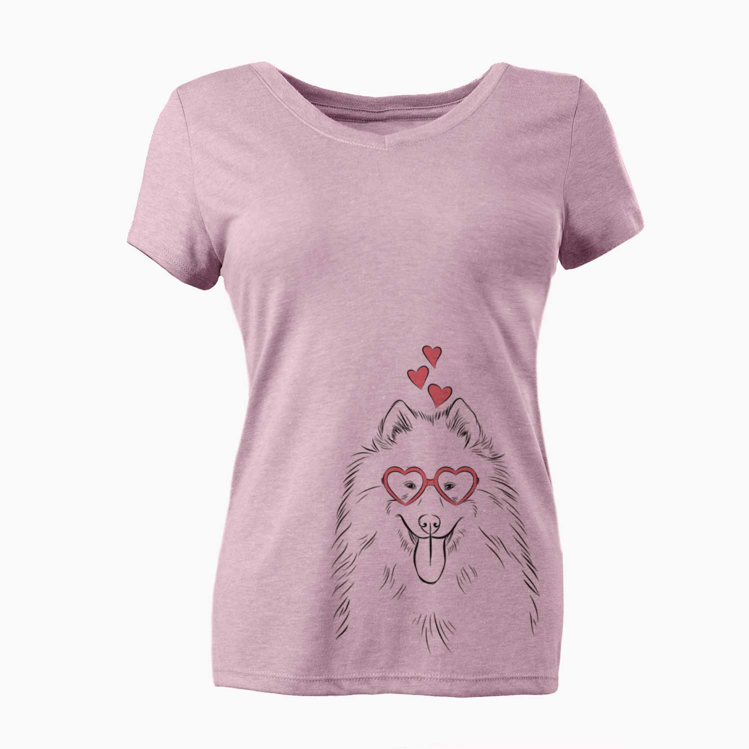 Valentine Nova the Samoyed - Women's V-neck Shirt