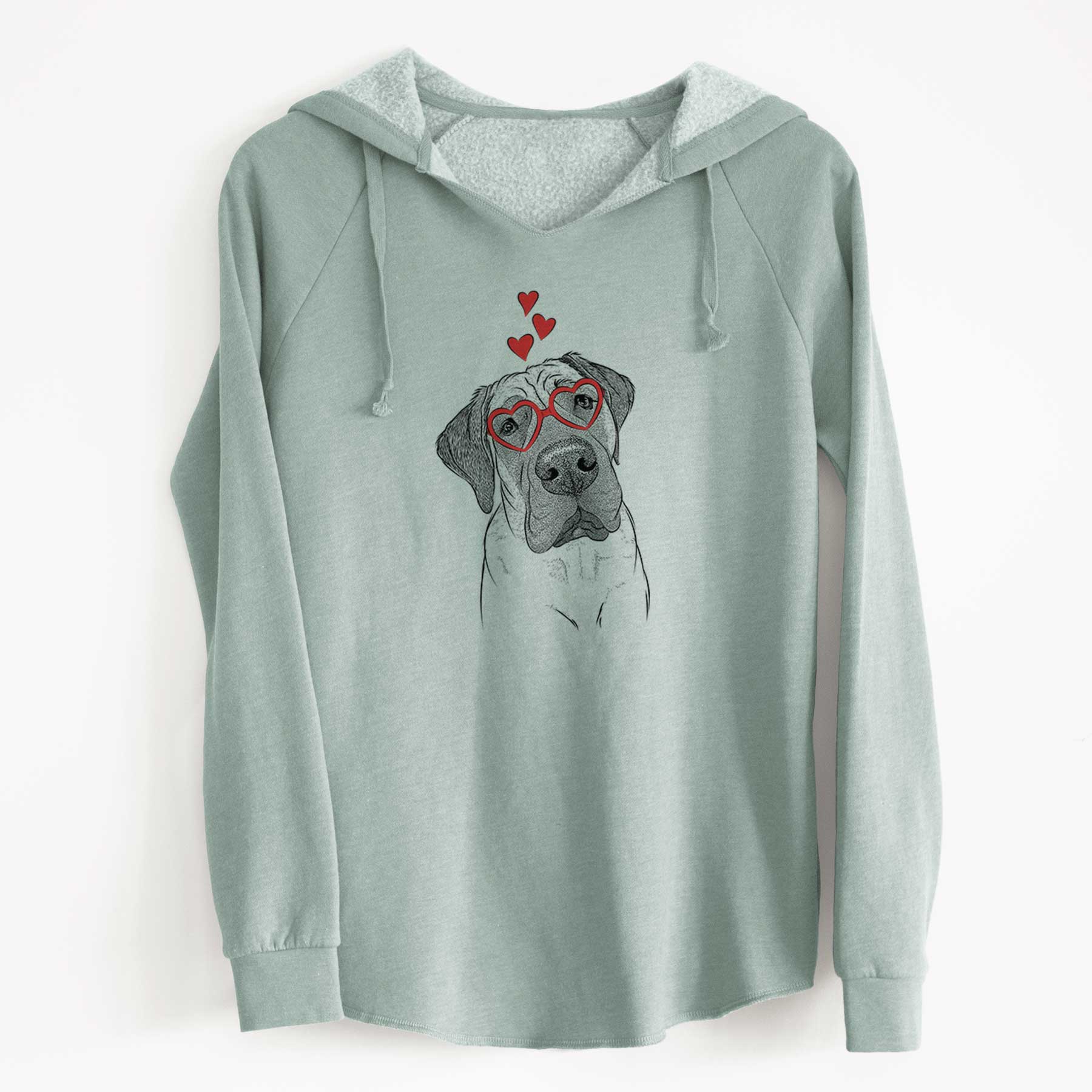 Valentine Nutterbutter the English Mastiff - Cali Wave Hooded Sweatshirt