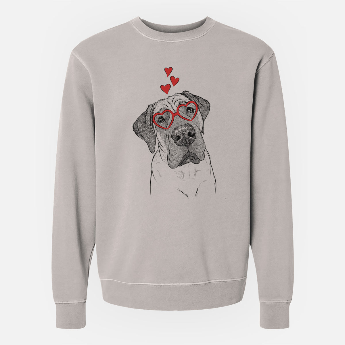 Valentine Nutterbutter the English Mastiff - Unisex Pigment Dyed Crew Sweatshirt