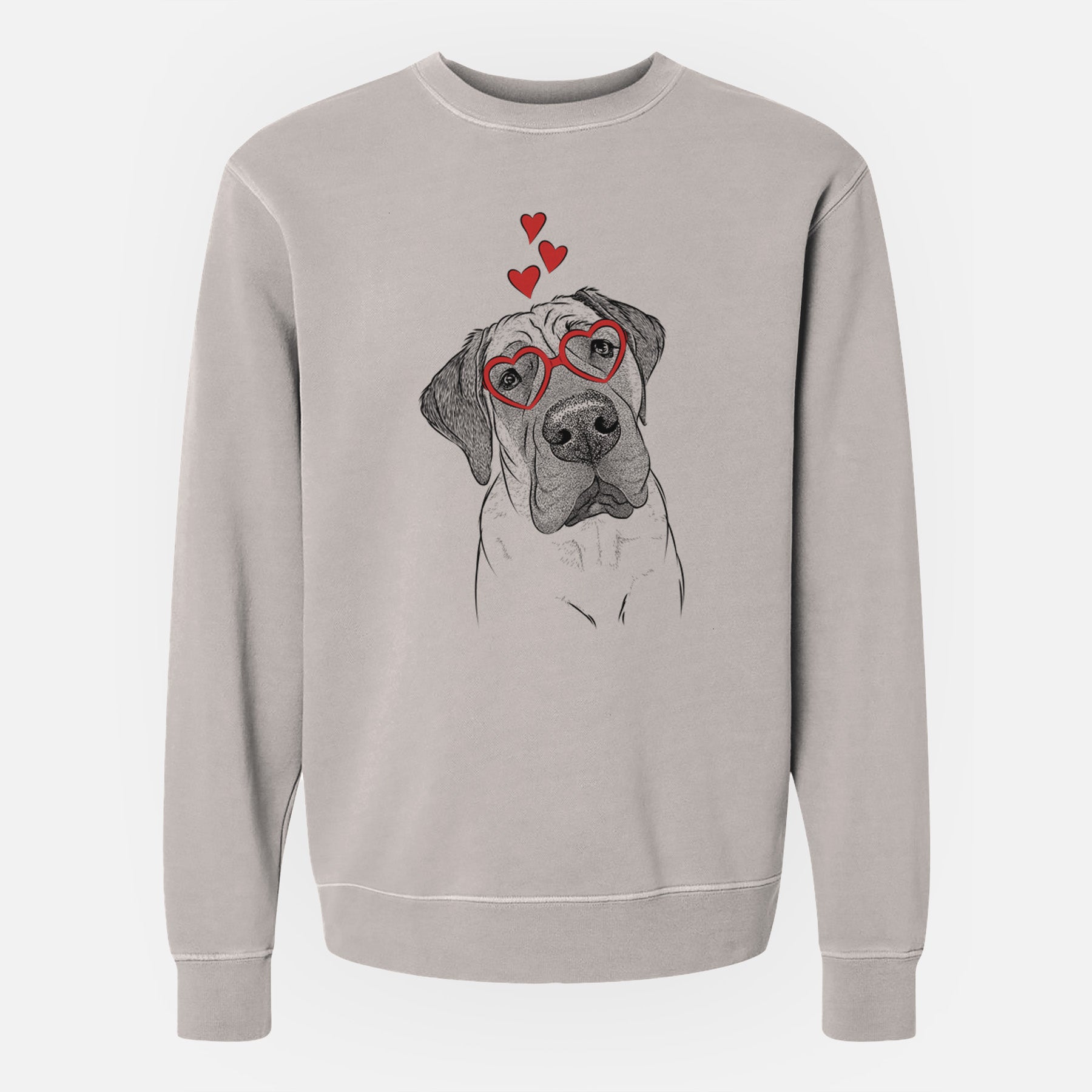 Valentine Nutterbutter the English Mastiff - Unisex Pigment Dyed Crew Sweatshirt