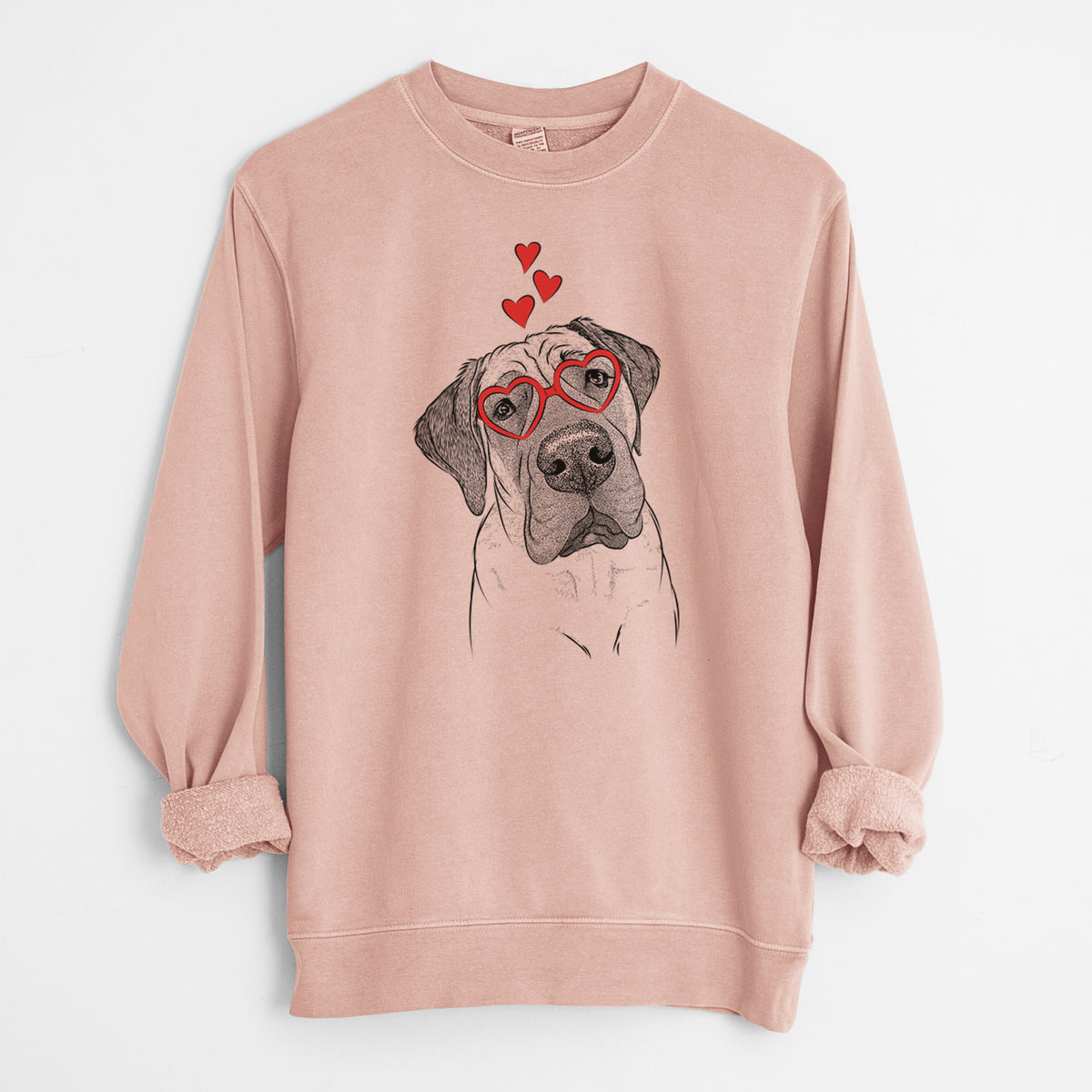 Valentine Nutterbutter the English Mastiff - Unisex Pigment Dyed Crew Sweatshirt
