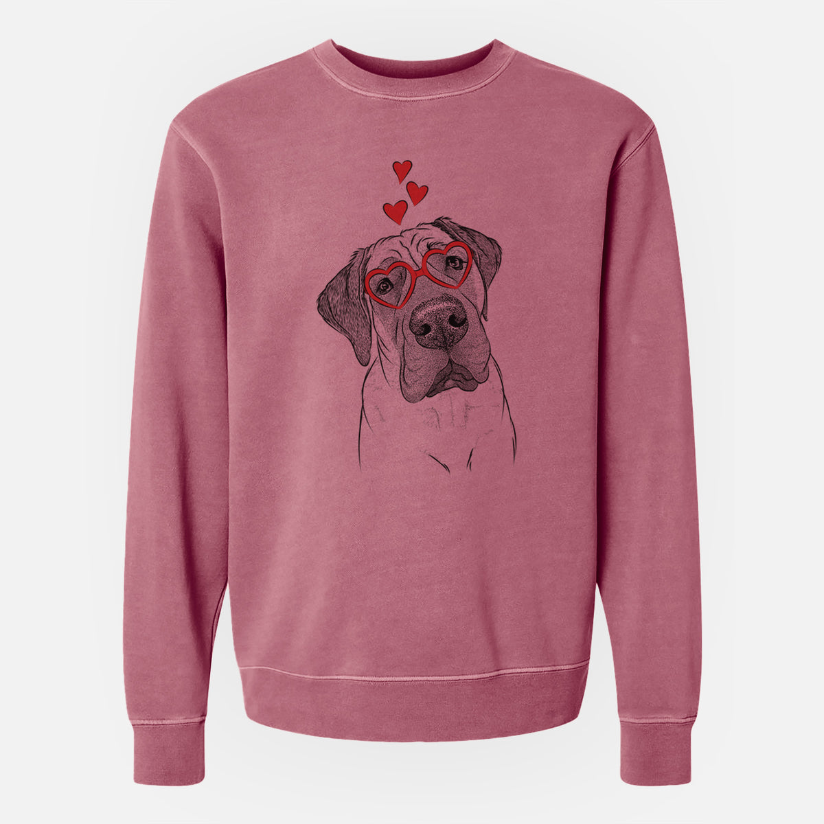 Valentine Nutterbutter the English Mastiff - Unisex Pigment Dyed Crew Sweatshirt