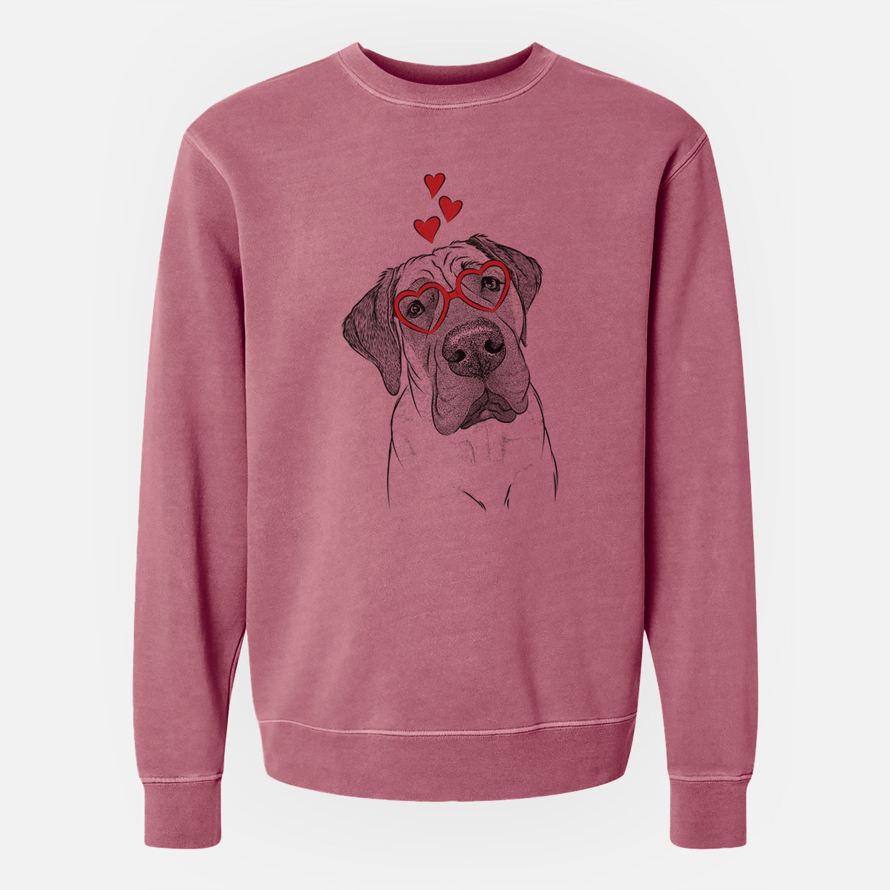 Valentine Nutterbutter the English Mastiff - Unisex Pigment Dyed Crew Sweatshirt
