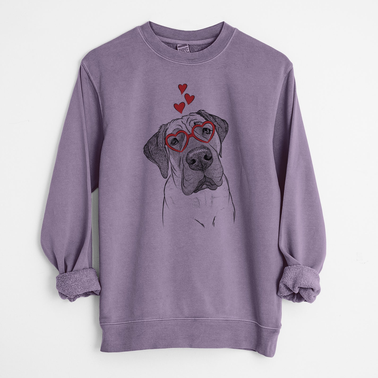 Valentine Nutterbutter the English Mastiff - Unisex Pigment Dyed Crew Sweatshirt