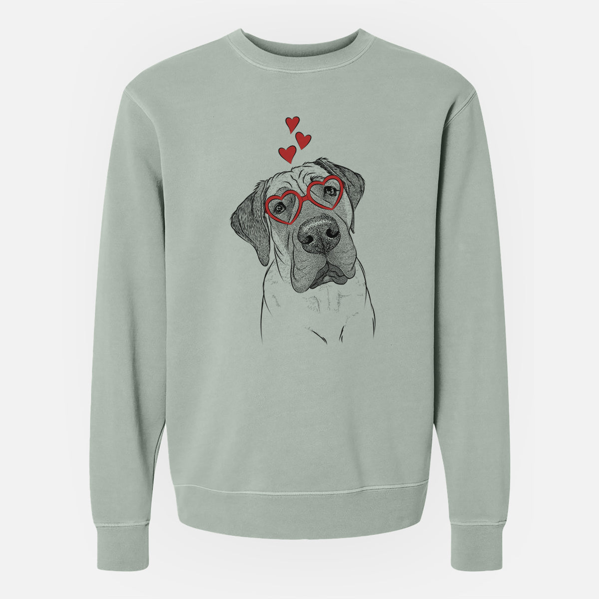 Valentine Nutterbutter the English Mastiff - Unisex Pigment Dyed Crew Sweatshirt