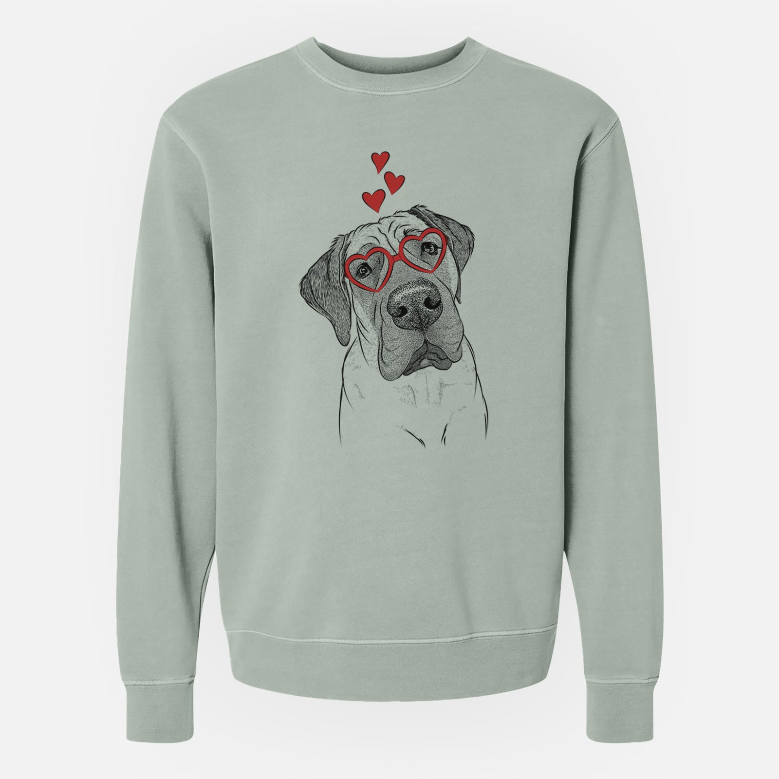 Valentine Nutterbutter the English Mastiff - Unisex Pigment Dyed Crew Sweatshirt