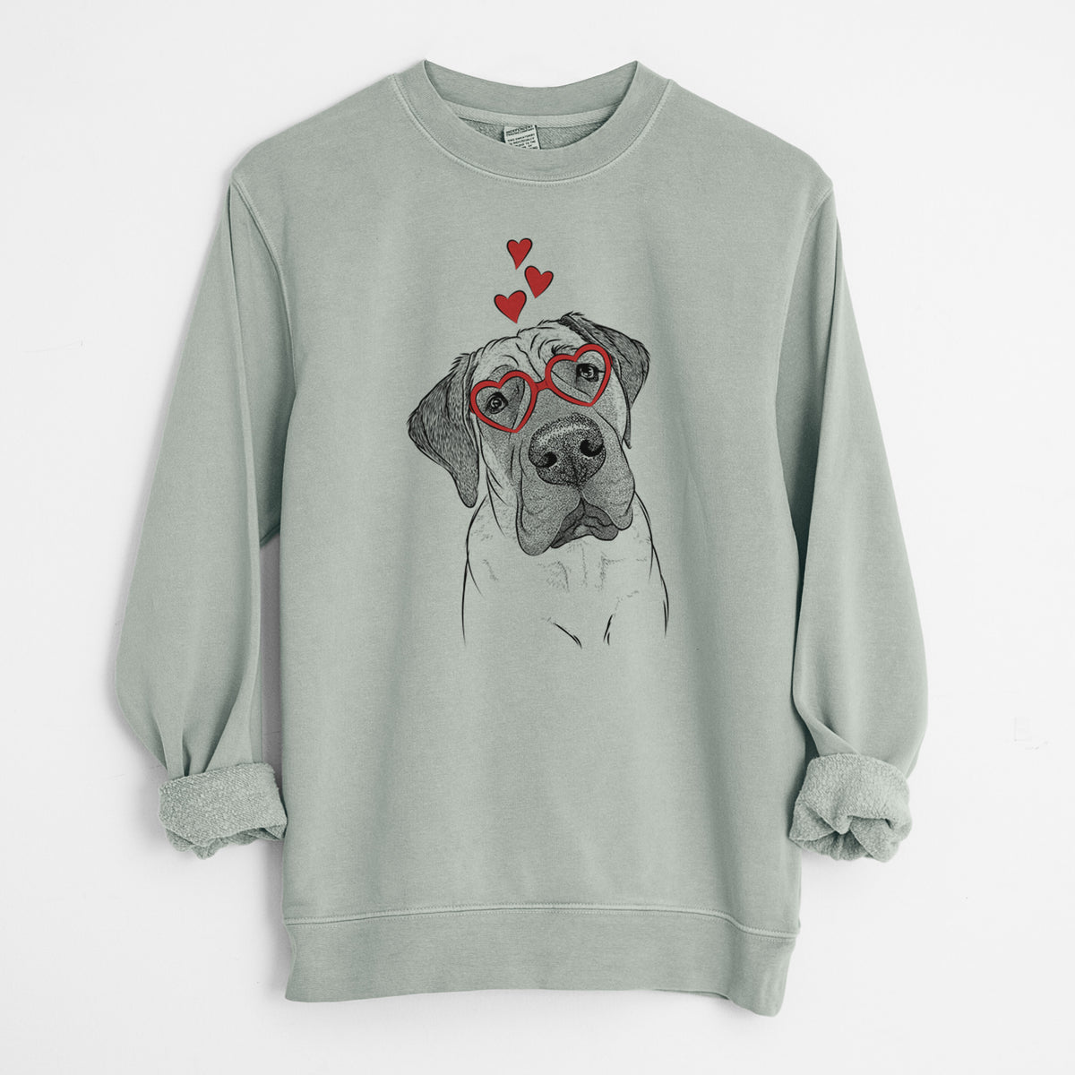Valentine Nutterbutter the English Mastiff - Unisex Pigment Dyed Crew Sweatshirt