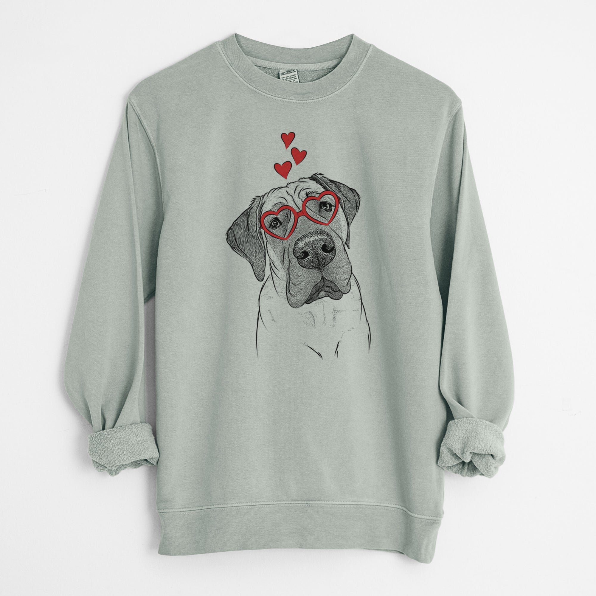 Valentine Nutterbutter the English Mastiff - Unisex Pigment Dyed Crew Sweatshirt