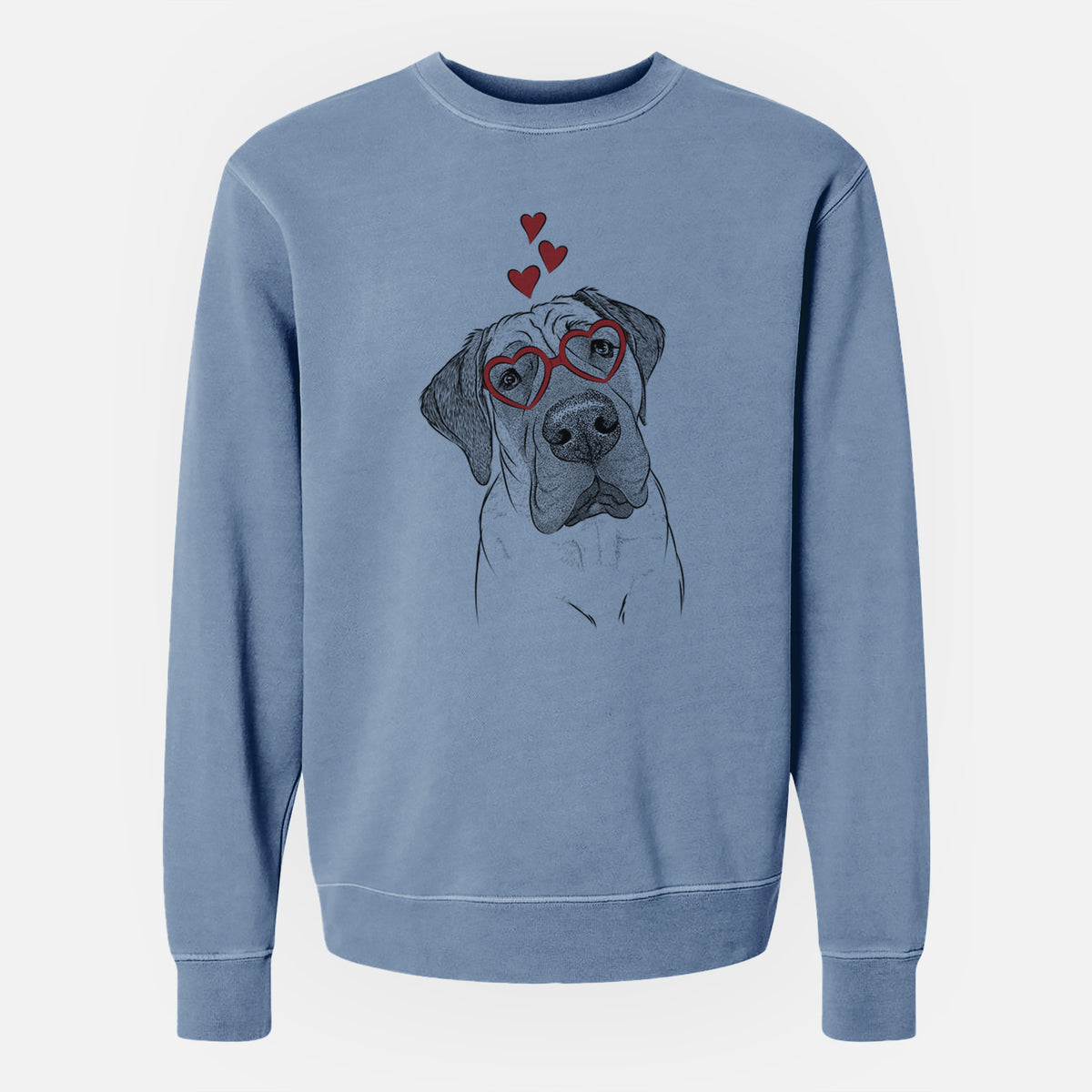 Valentine Nutterbutter the English Mastiff - Unisex Pigment Dyed Crew Sweatshirt