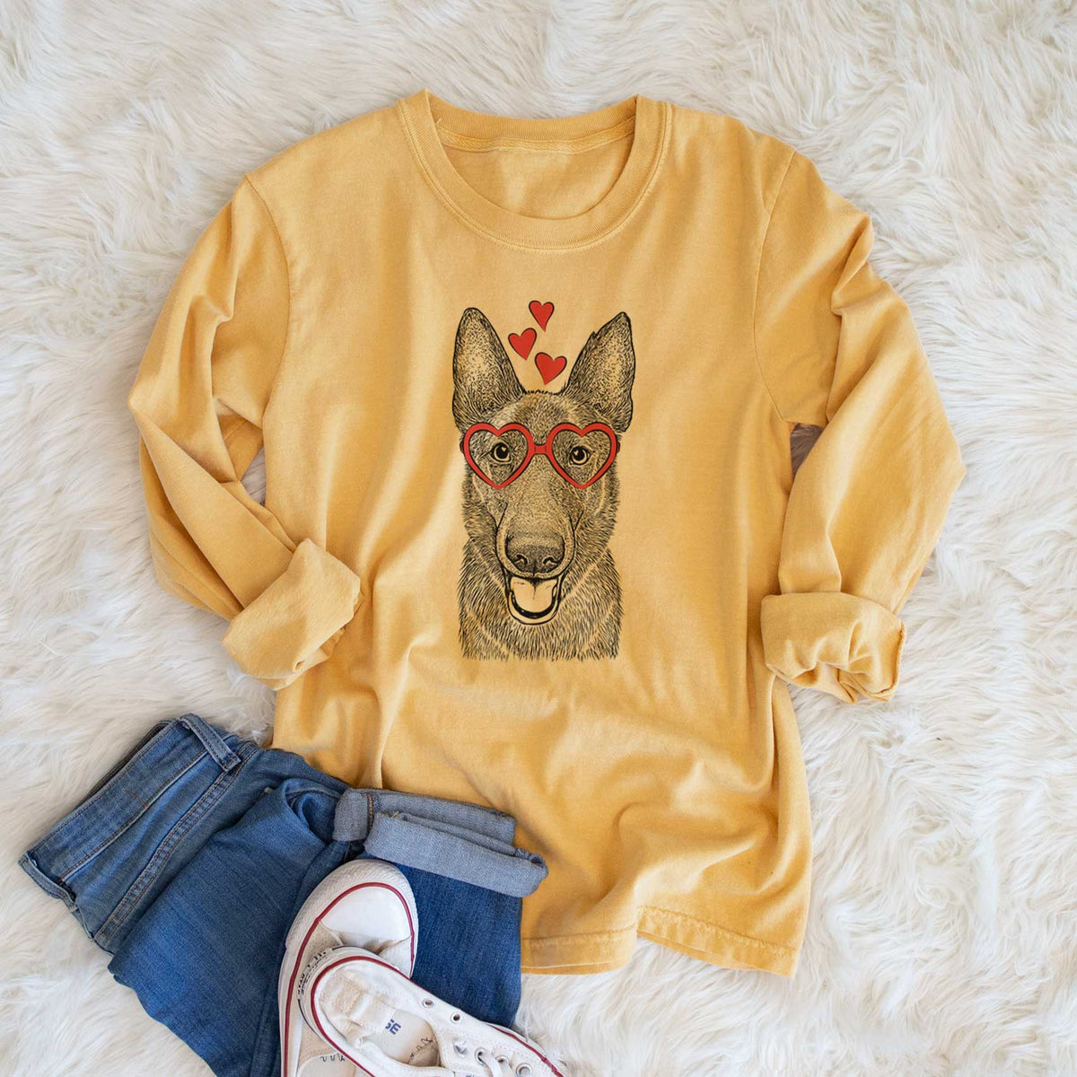 Valentine Nyx the German Shepherd - Heavyweight 100% Cotton Long Sleeve