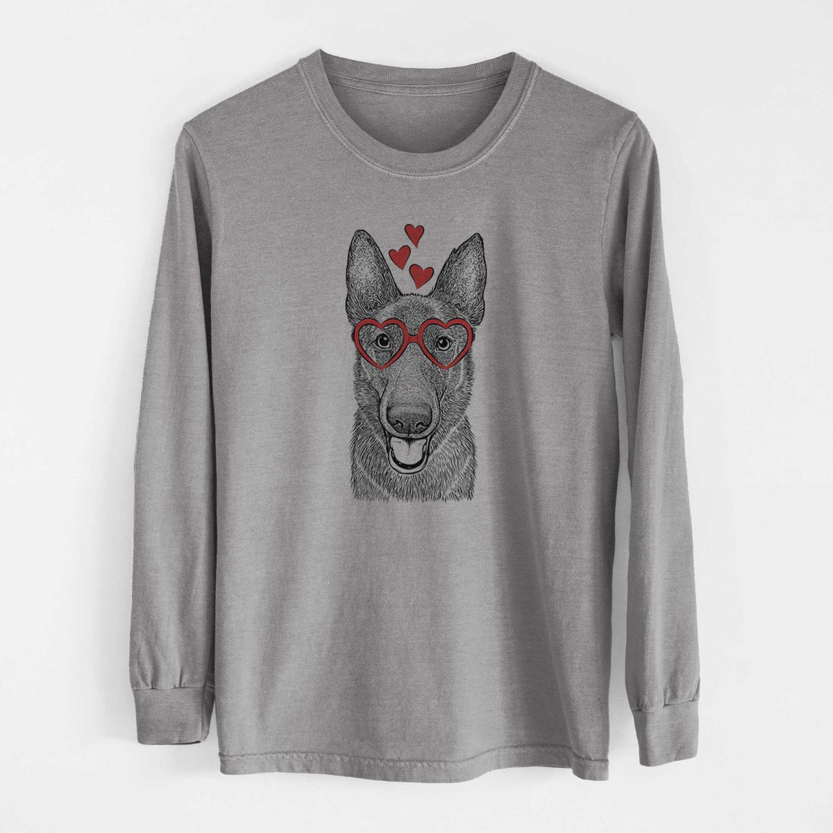 Valentine Nyx the German Shepherd - Heavyweight 100% Cotton Long Sleeve