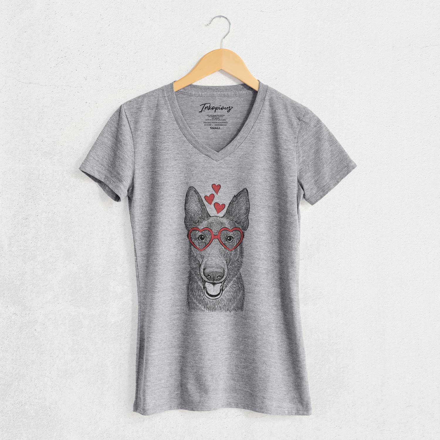 Valentine Nyx the German Shepherd - Women's V-neck Shirt