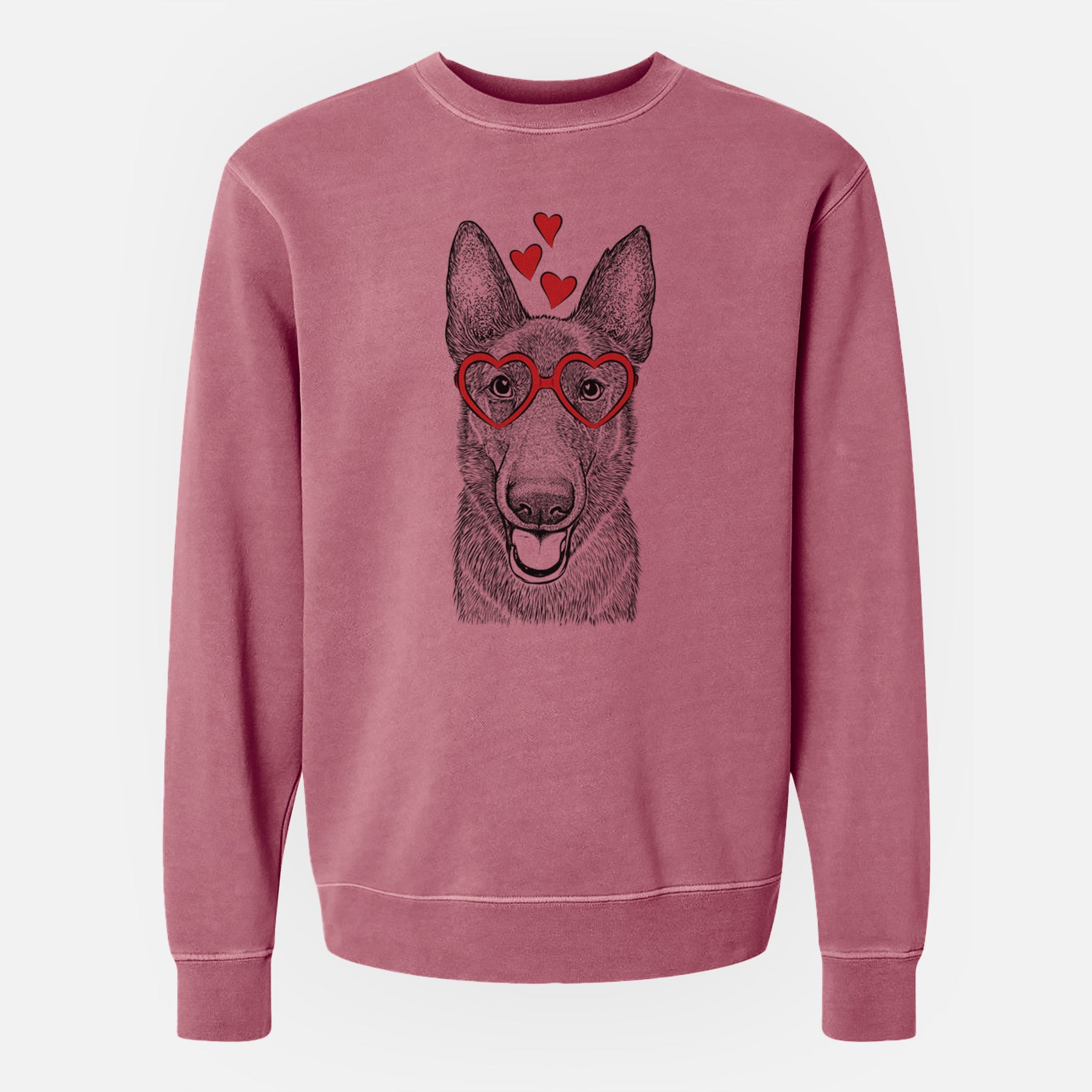 Valentine Nyx the German Shepherd - Unisex Pigment Dyed Crew Sweatshirt