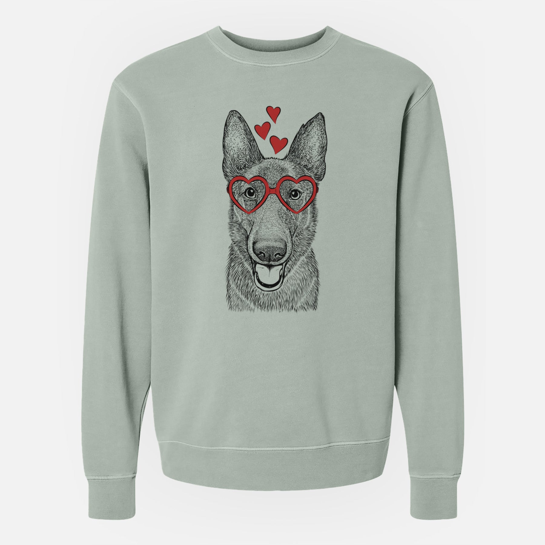 Valentine Nyx the German Shepherd - Unisex Pigment Dyed Crew Sweatshirt