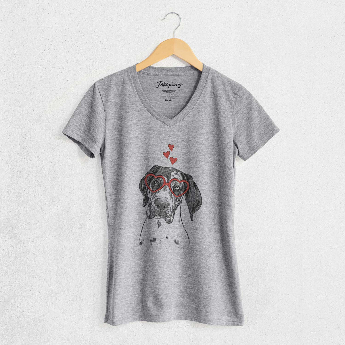 Valentine Nyx the Great Dane - Women's V-neck Shirt