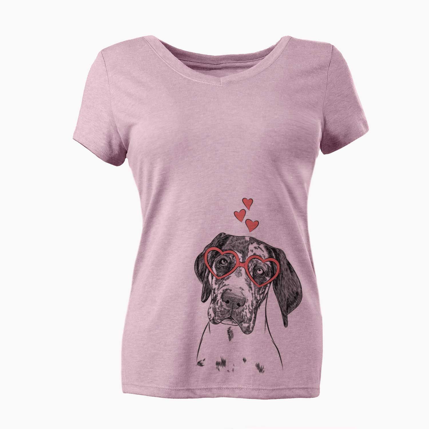 Valentine Nyx the Great Dane - Women's V-neck Shirt