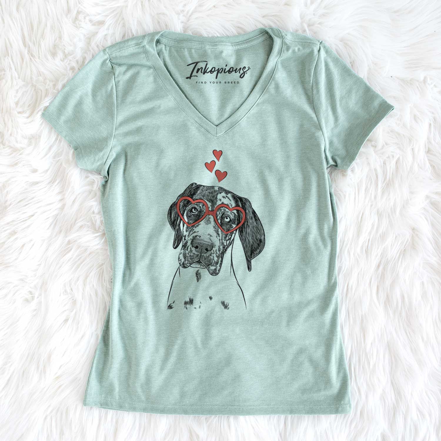 Valentine Nyx the Great Dane - Women's V-neck Shirt