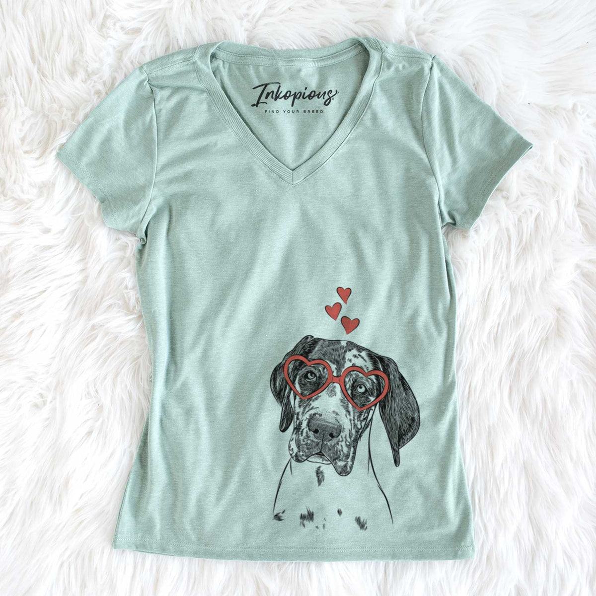 Valentine Nyx the Great Dane - Women&#39;s V-neck Shirt