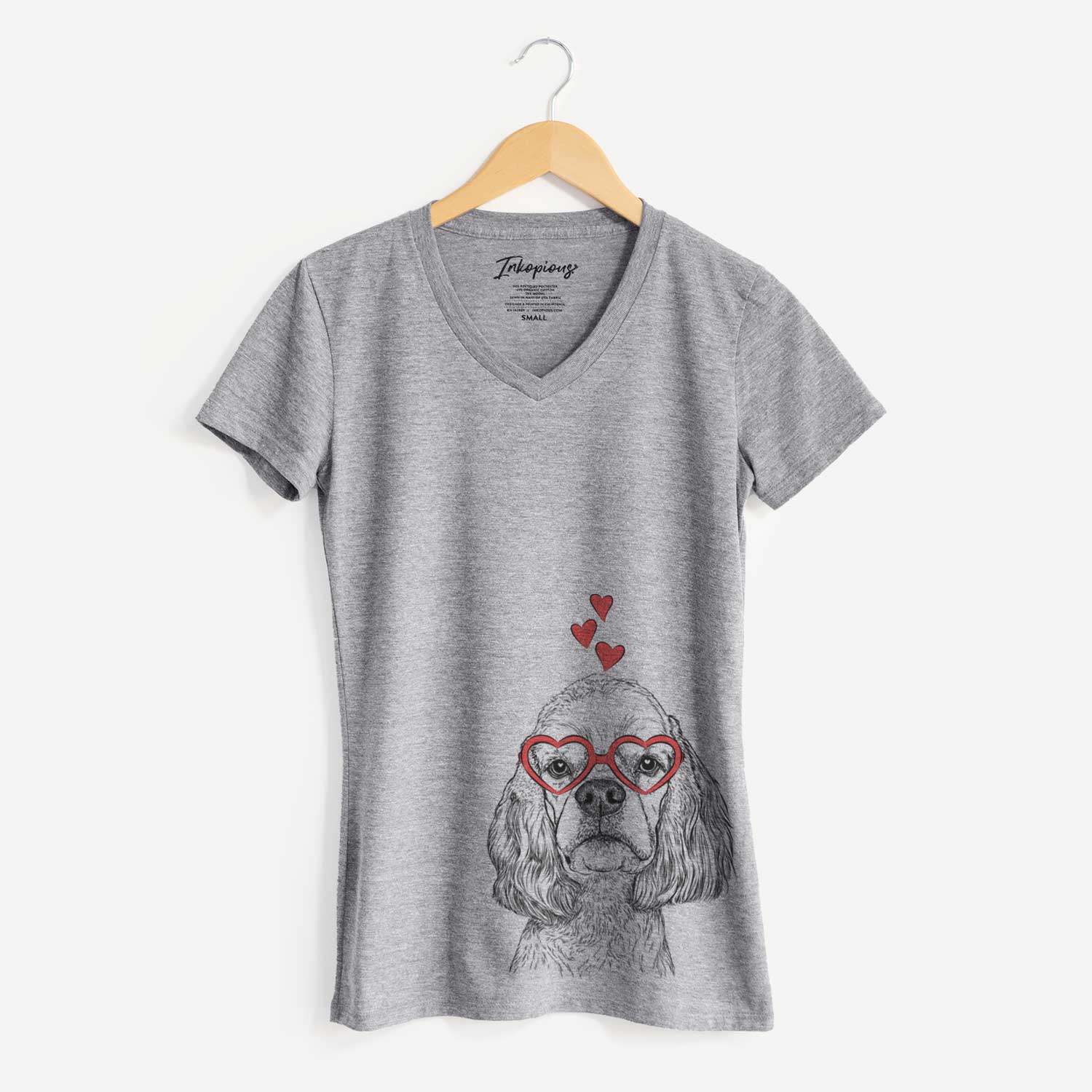 Valentine Oakley the American Cocker Spaniel - Women's V-neck Shirt