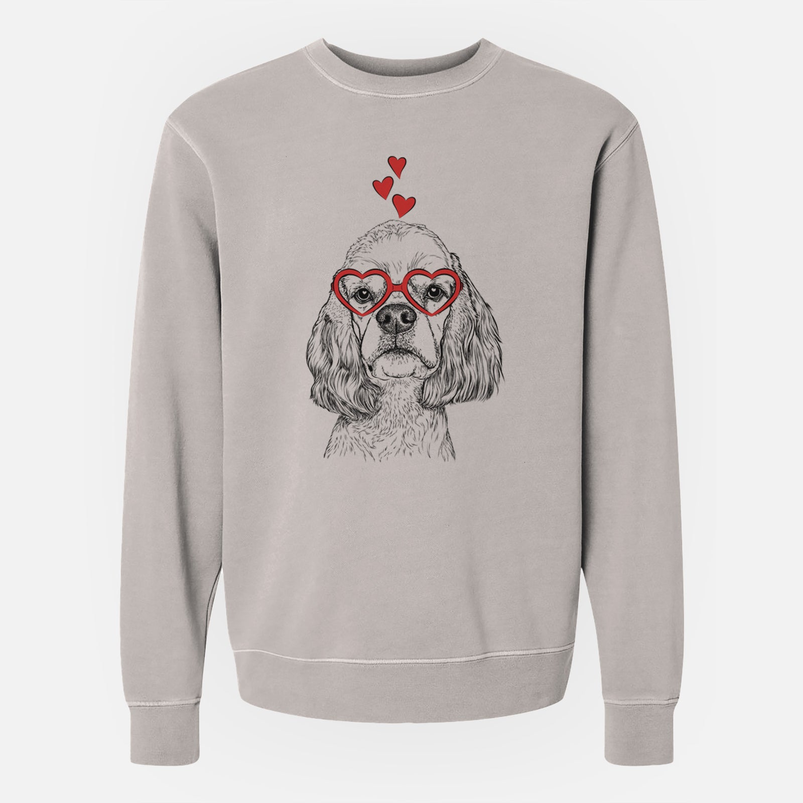 Valentine Oakley the American Cocker Spaniel - Unisex Pigment Dyed Crew Sweatshirt