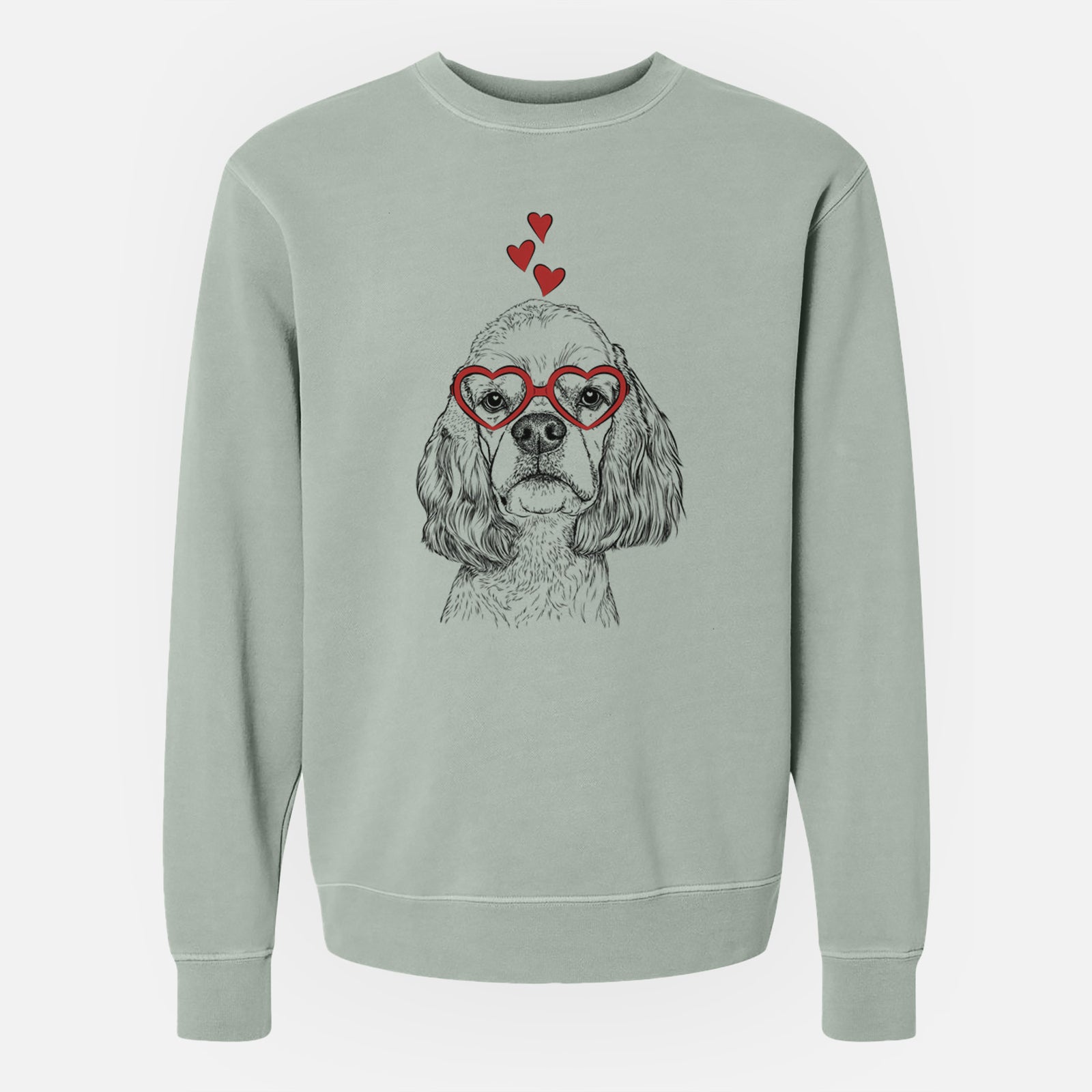 Valentine Oakley the American Cocker Spaniel - Unisex Pigment Dyed Crew Sweatshirt