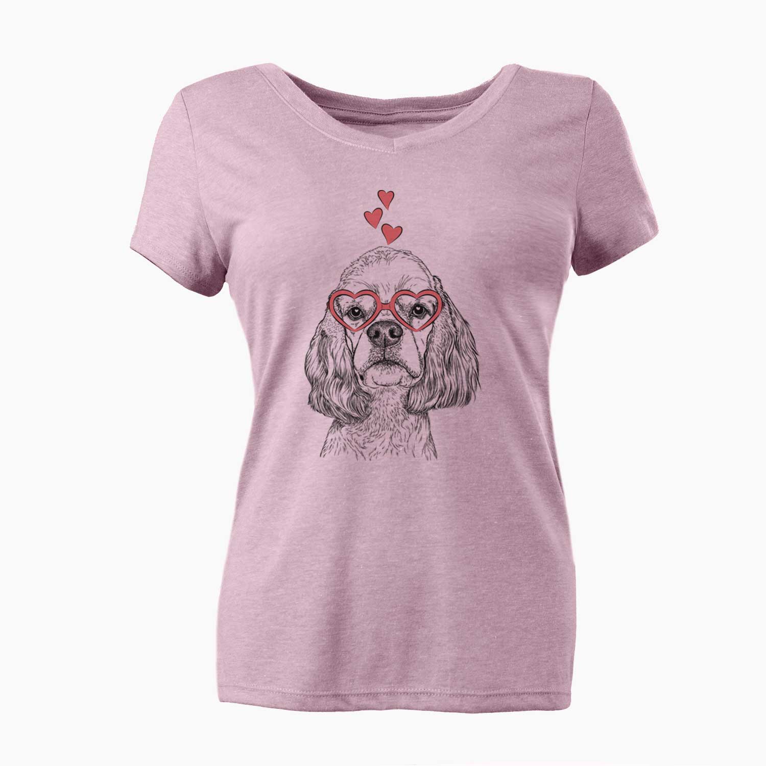 Valentine Oakley the American Cocker Spaniel - Women's V-neck Shirt