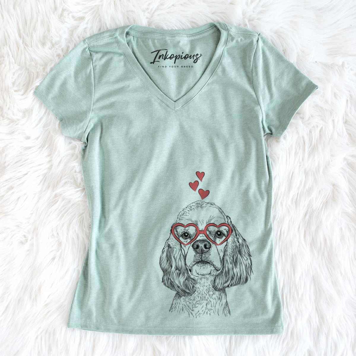 Valentine Oakley the American Cocker Spaniel - Women&#39;s V-neck Shirt