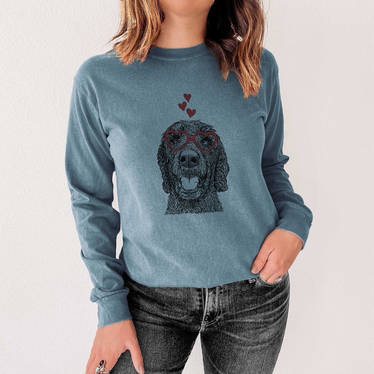 Valentine Obi James the Goldendoodle - Heavyweight 100% Cotton Long Sleeve