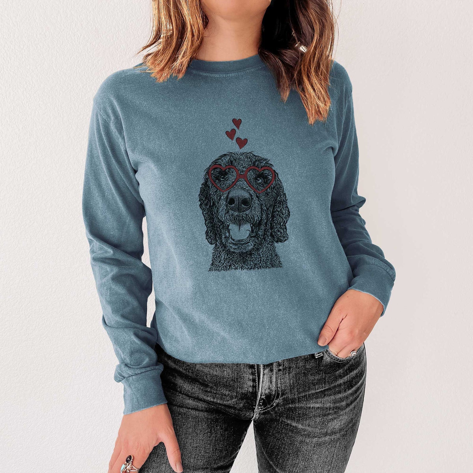 Valentine Obi James the Goldendoodle - Heavyweight 100% Cotton Long Sleeve