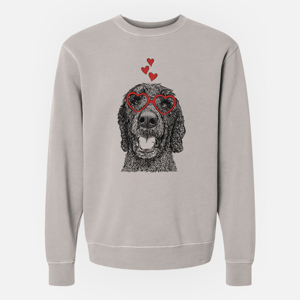 Valentine Obi James the Goldendoodle - Unisex Pigment Dyed Crew Sweatshirt
