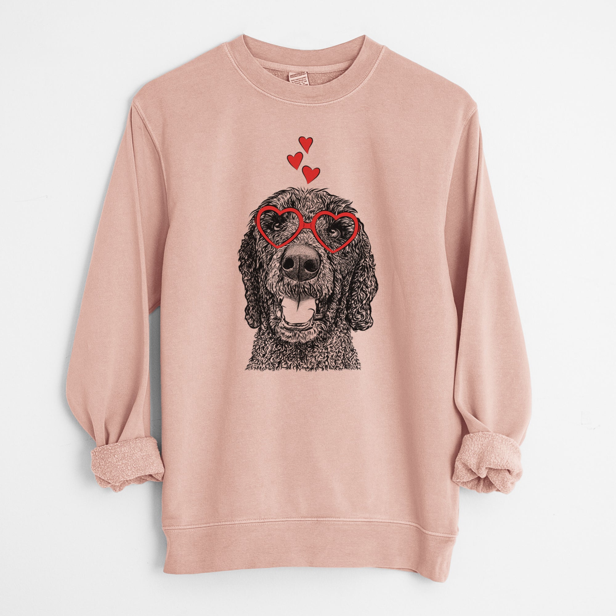 Valentine Obi James the Goldendoodle - Unisex Pigment Dyed Crew Sweatshirt