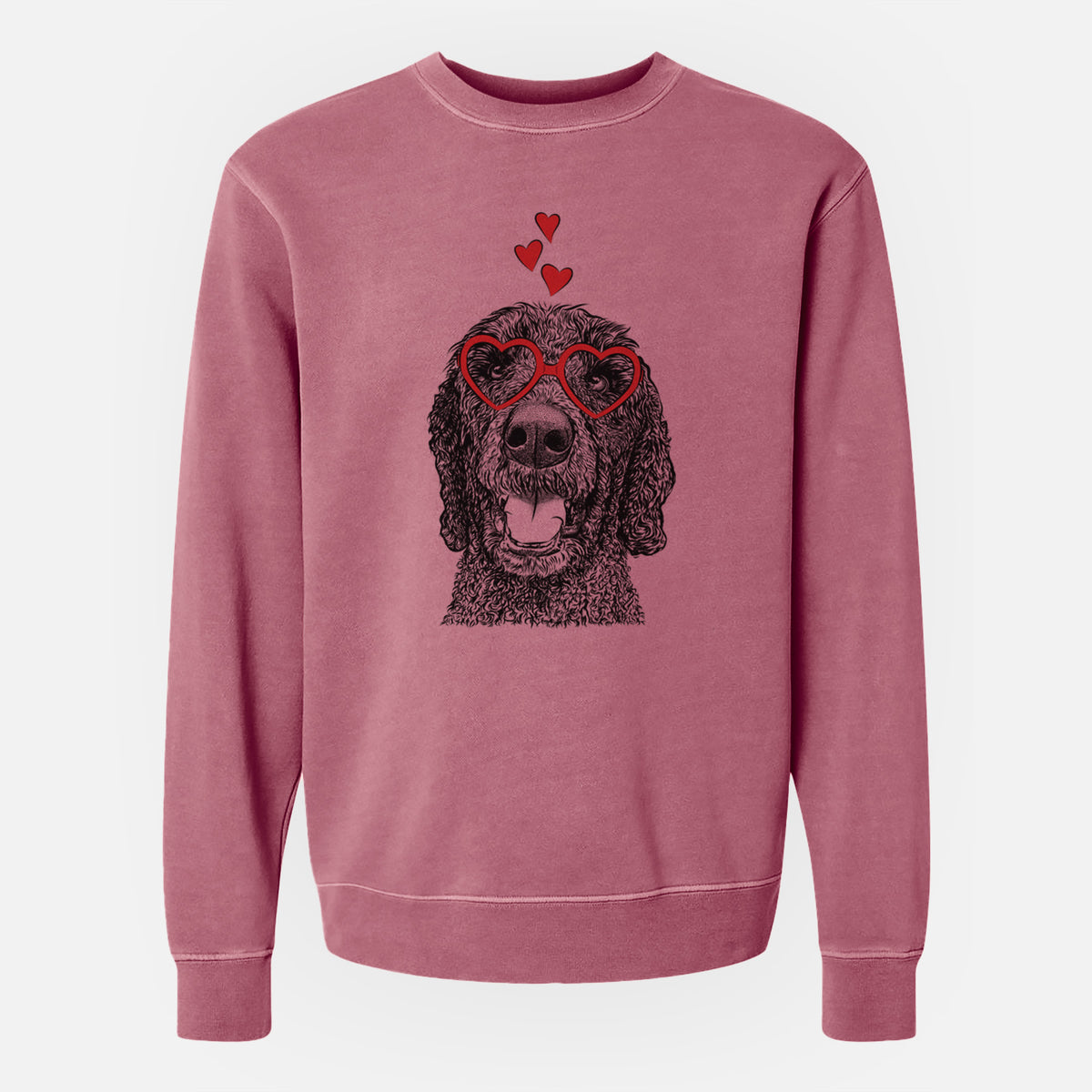 Valentine Obi James the Goldendoodle - Unisex Pigment Dyed Crew Sweatshirt