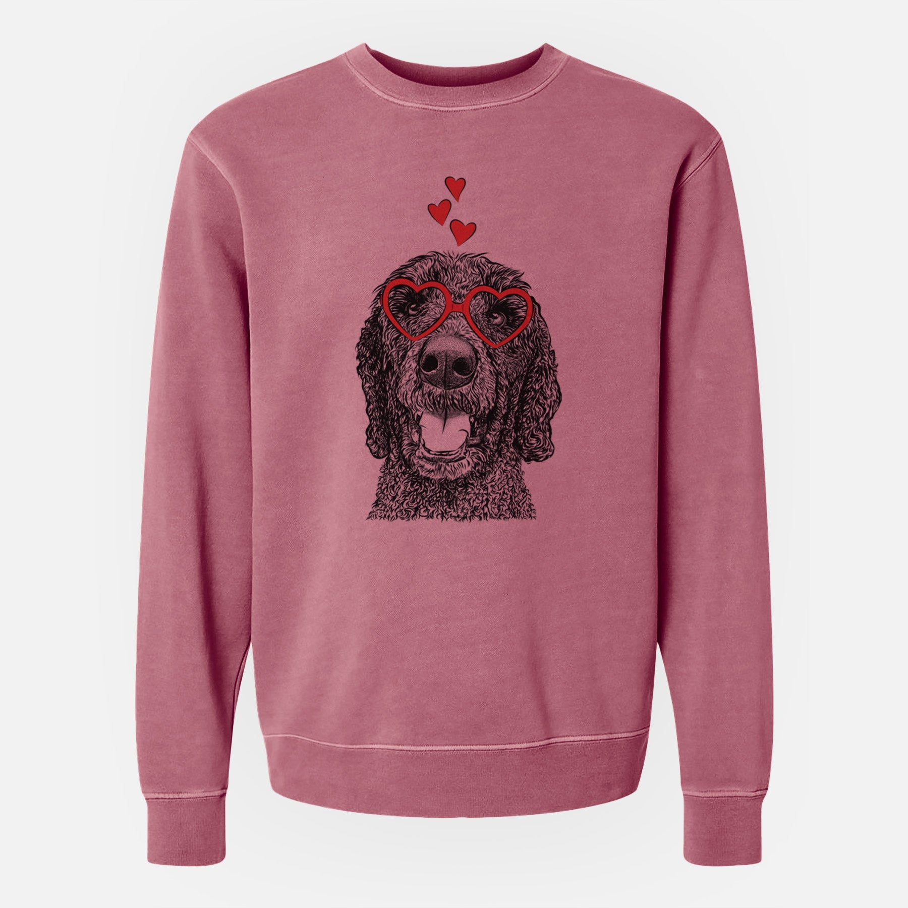 Valentine Obi James the Goldendoodle - Unisex Pigment Dyed Crew Sweatshirt
