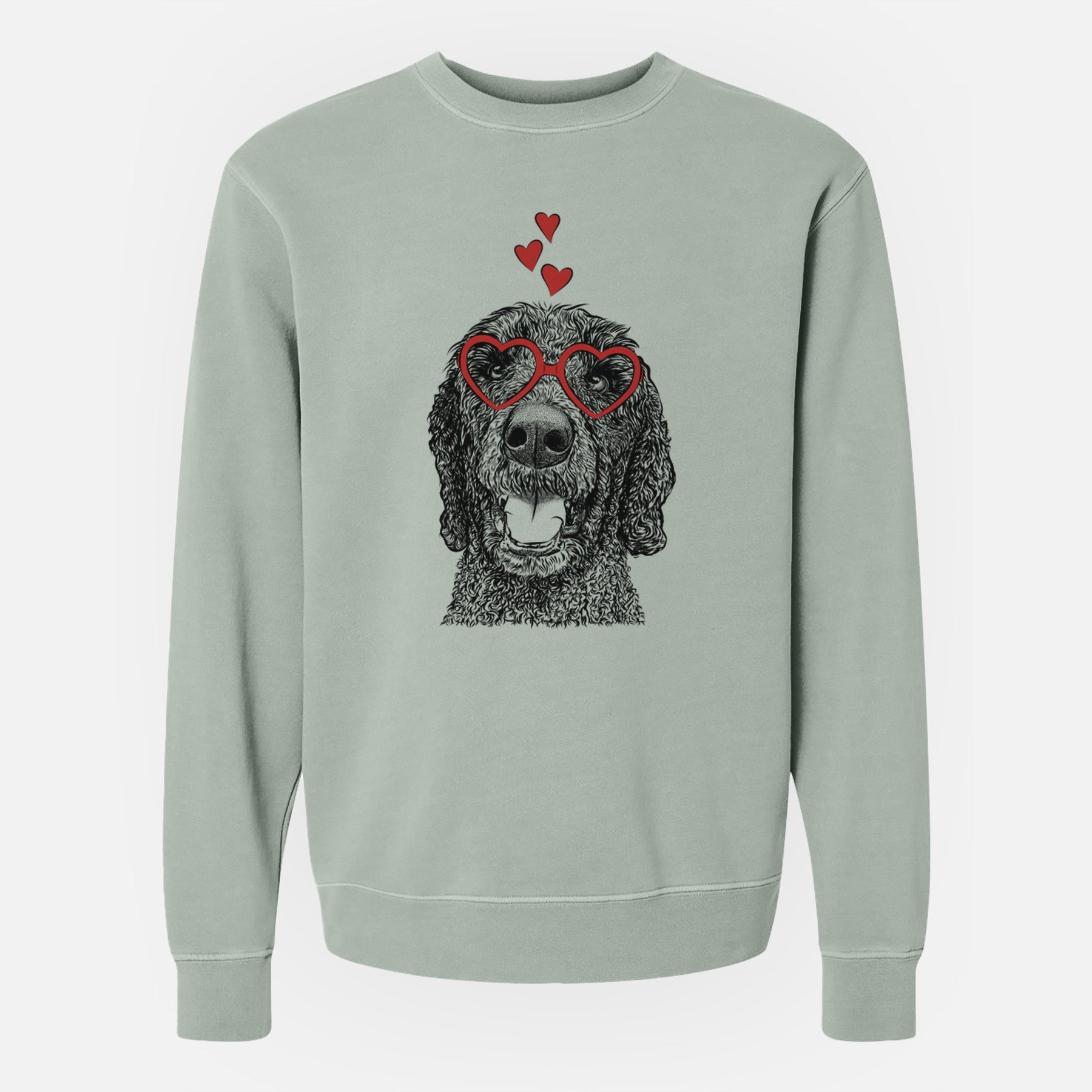 Valentine Obi James the Goldendoodle - Unisex Pigment Dyed Crew Sweatshirt