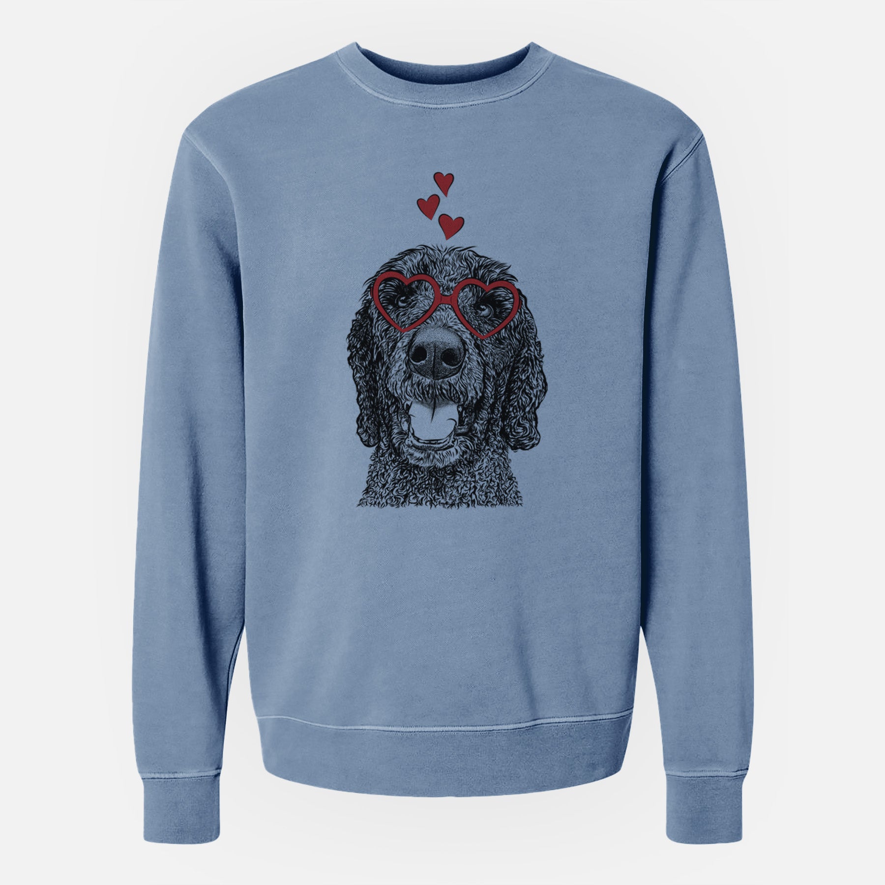 Valentine Obi James the Goldendoodle - Unisex Pigment Dyed Crew Sweatshirt