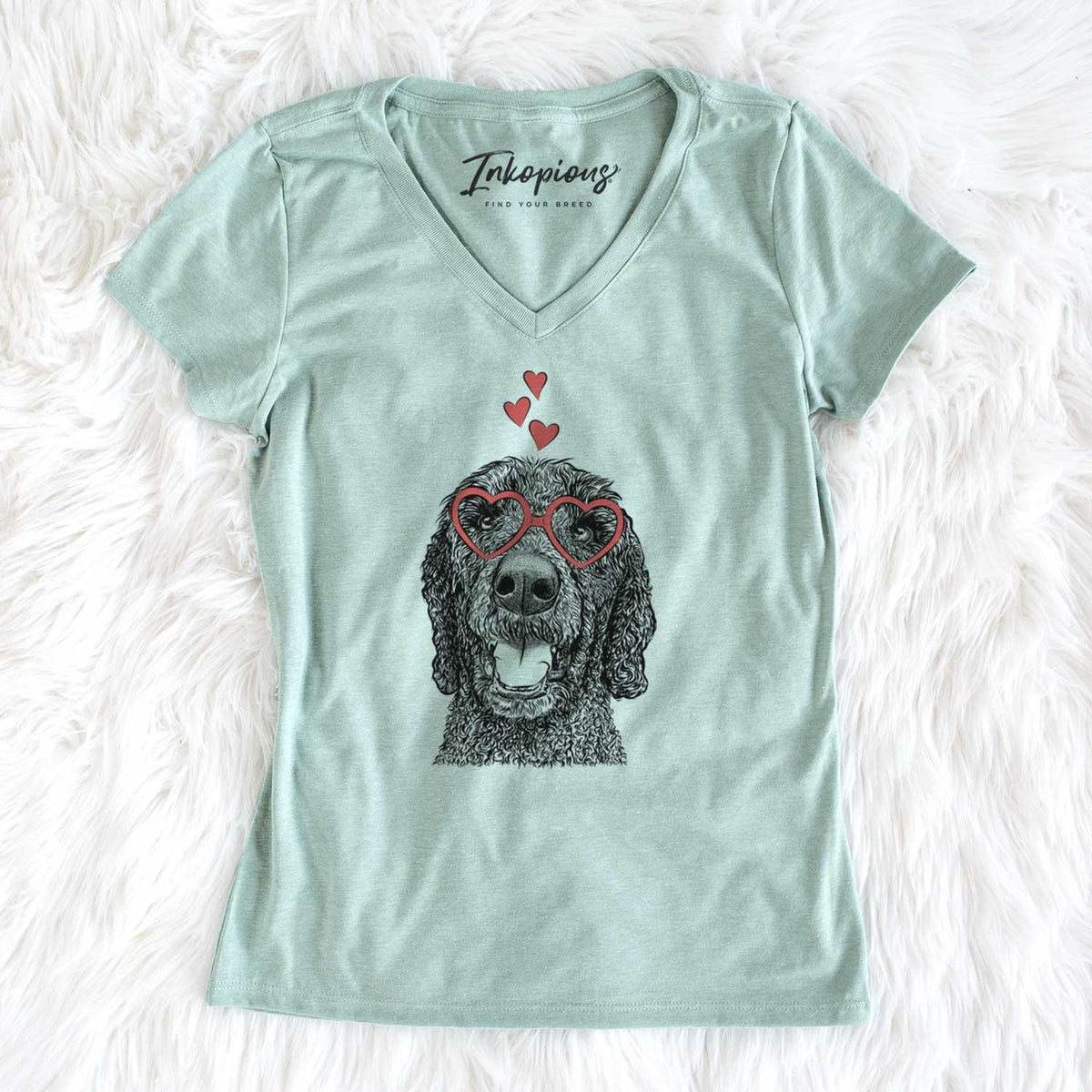 Valentine Obi James the Goldendoodle - Women's V-neck Shirt