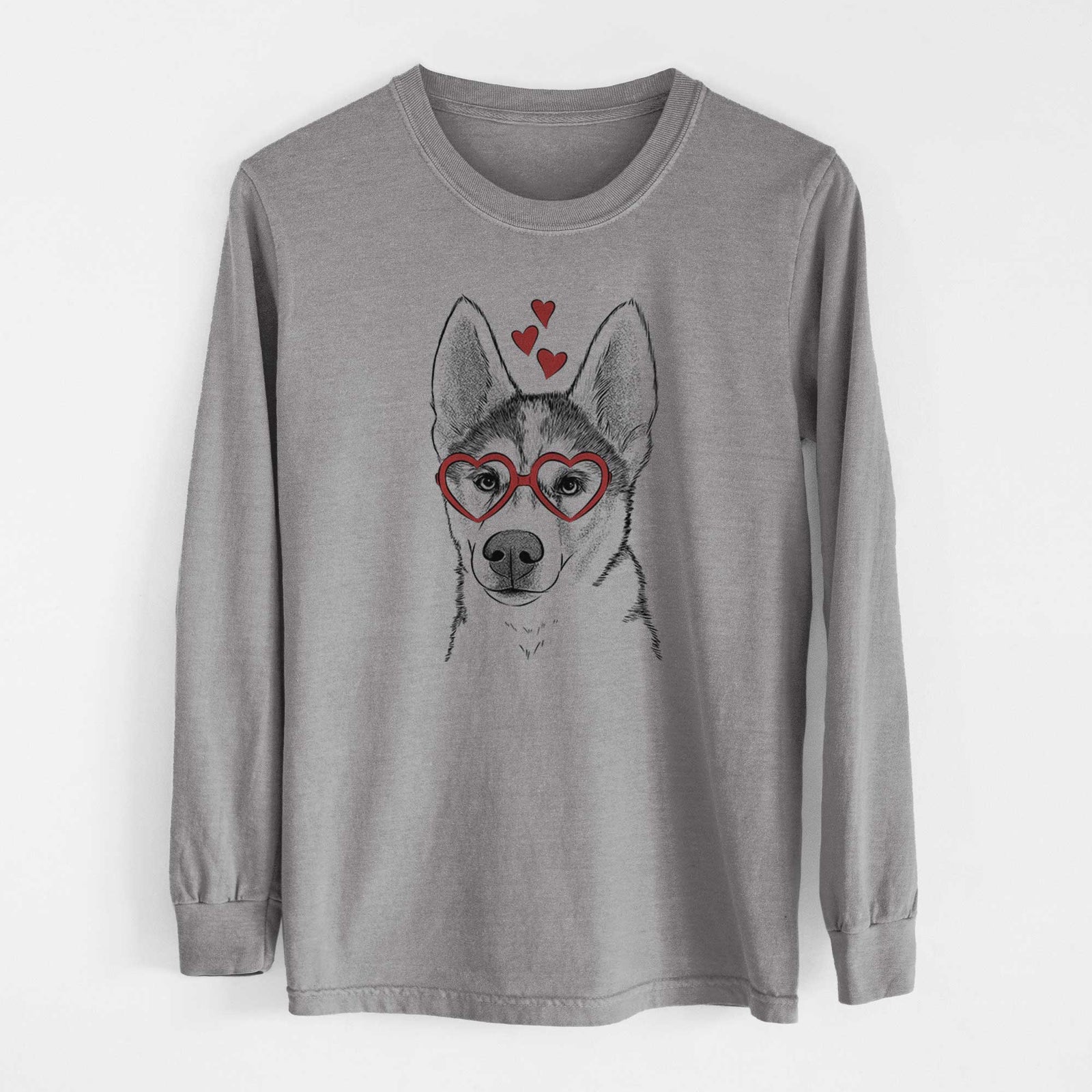 Valentine Odin the Siberian Husky - Heavyweight 100% Cotton Long Sleeve