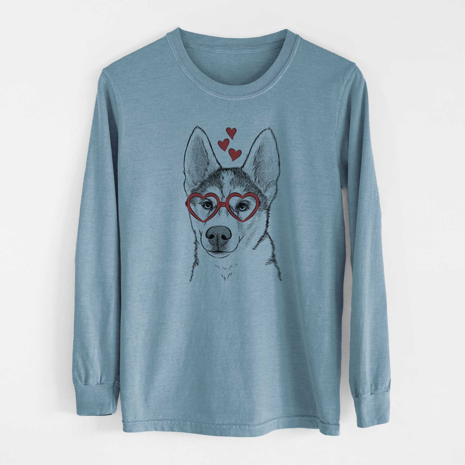 Valentine Odin the Siberian Husky - Heavyweight 100% Cotton Long Sleeve