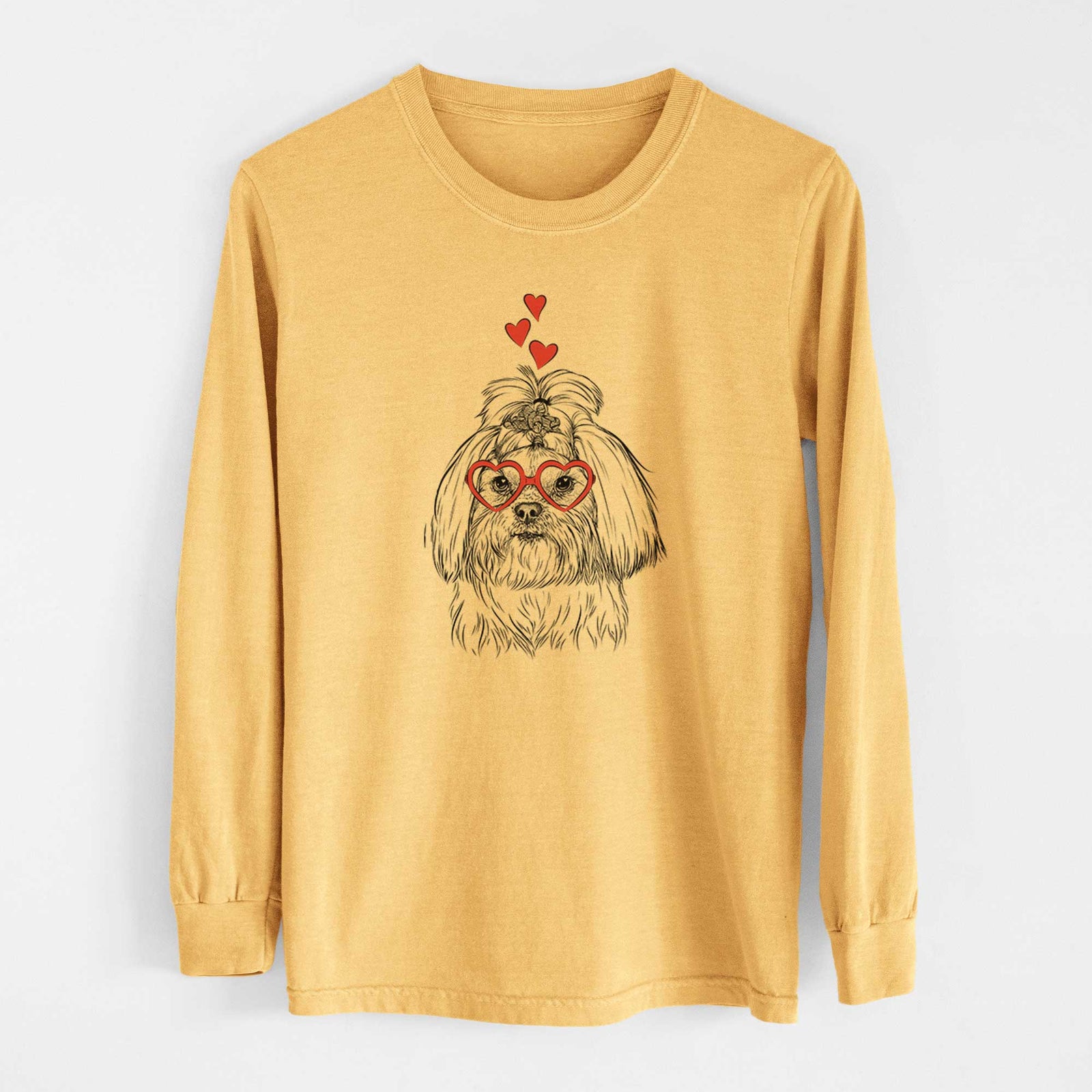 Valentine Olga the Shih Tzu - Heavyweight 100% Cotton Long Sleeve