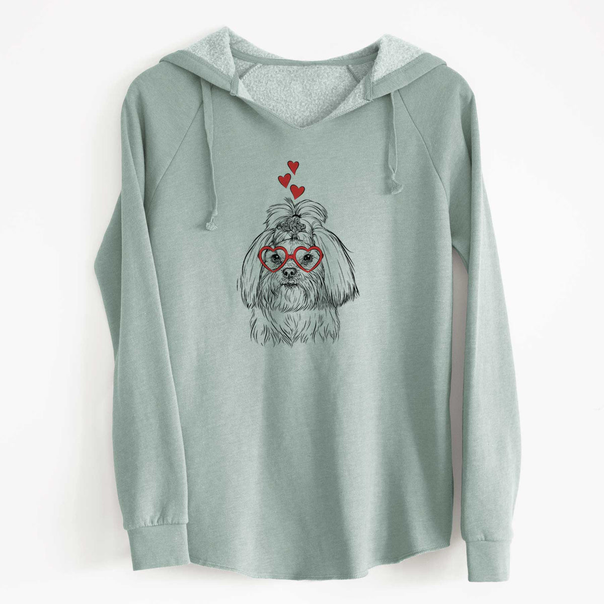 Valentine Olga the Shih Tzu - Cali Wave Hooded Sweatshirt