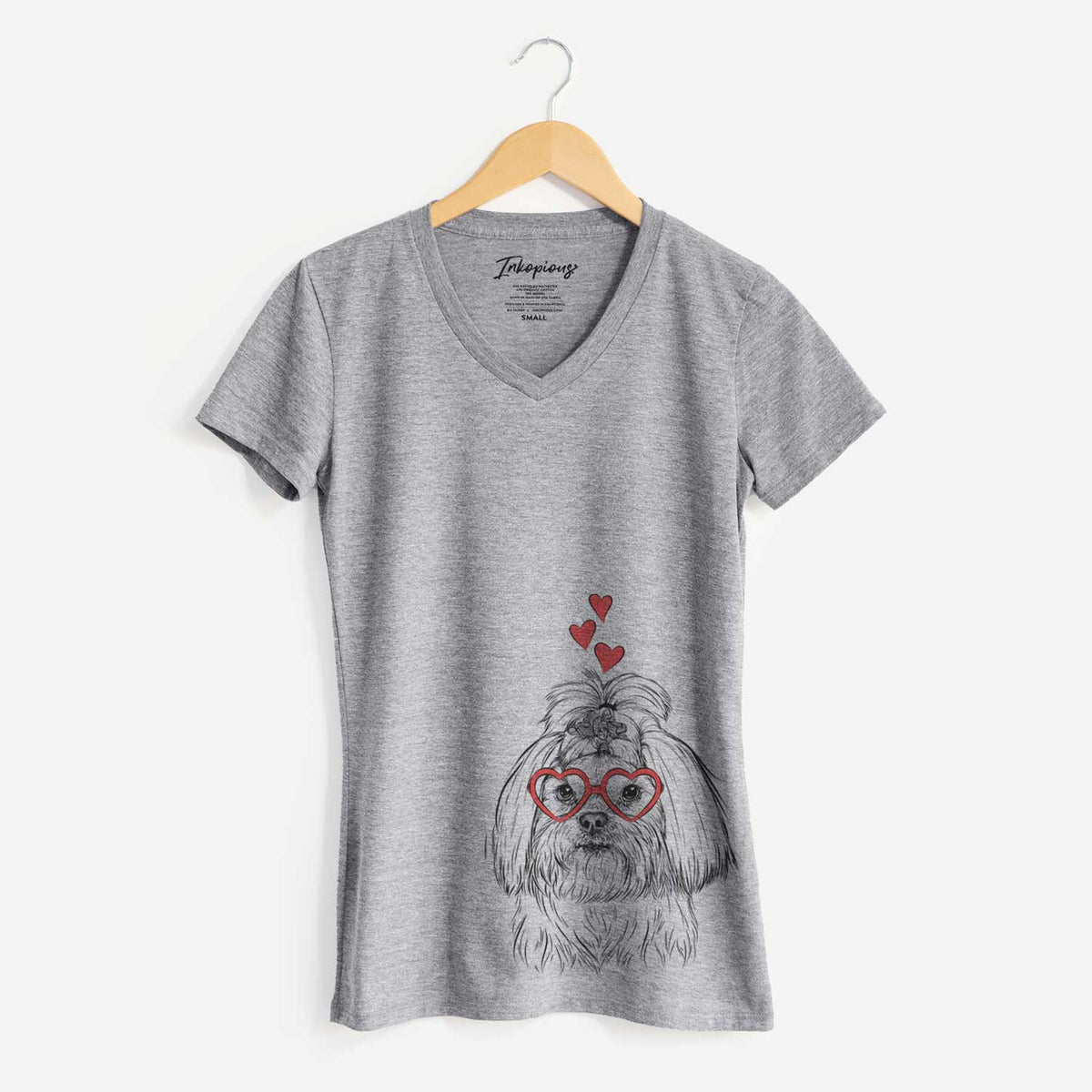 Valentine Olga the Shih Tzu - Women's V-neck Shirt