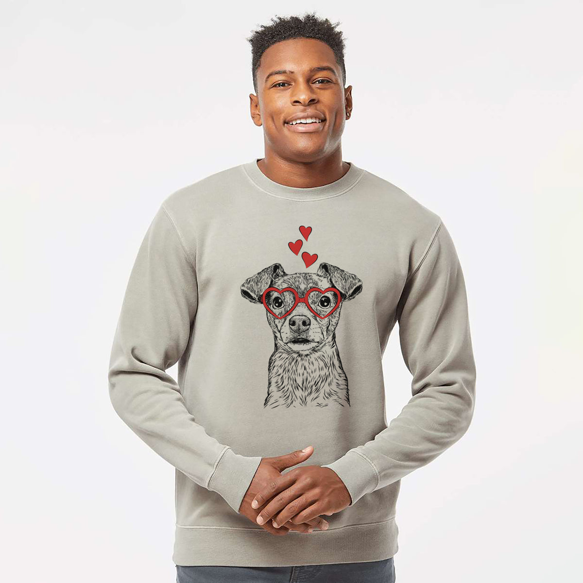 Valentine Olive the Mixed Breed - Unisex Pigment Dyed Crew Sweatshirt