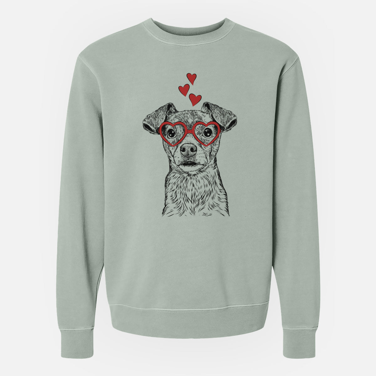 Valentine Olive the Mixed Breed - Unisex Pigment Dyed Crew Sweatshirt
