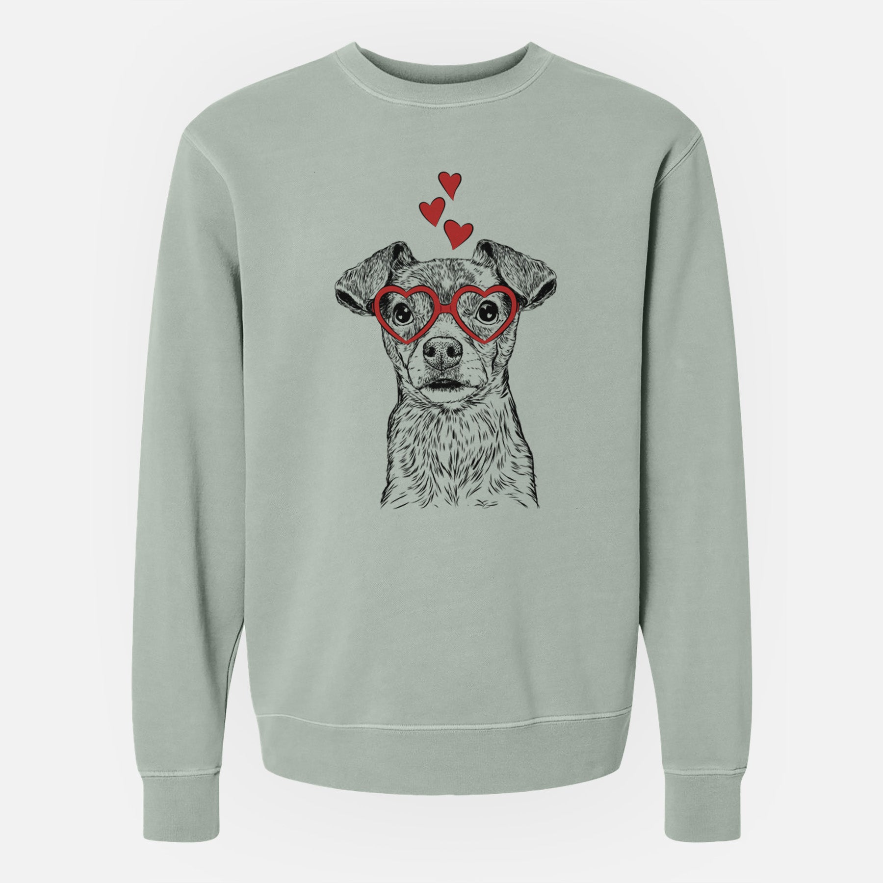 Valentine Olive the Mixed Breed - Unisex Pigment Dyed Crew Sweatshirt
